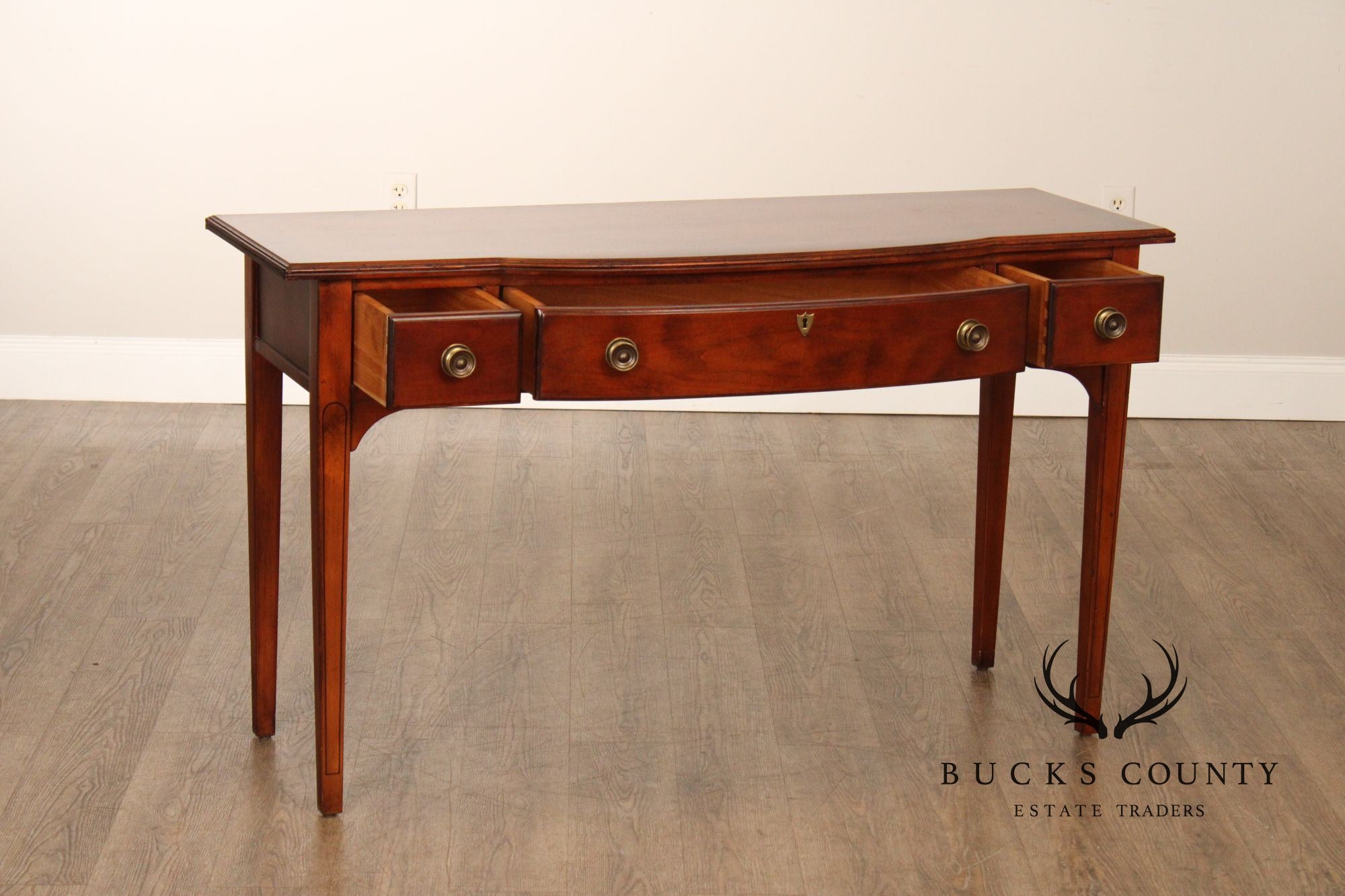 Hekman Federal Style Three Drawer Console Table