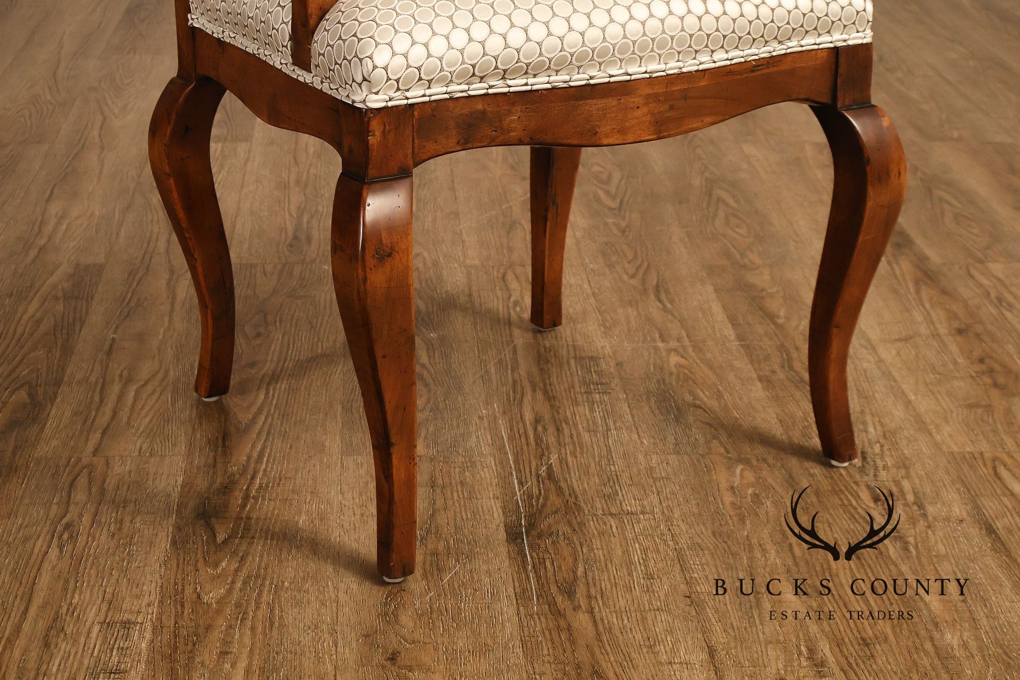 Guy Chaddock Pair Of Country French Upholstered Dining Armchairs