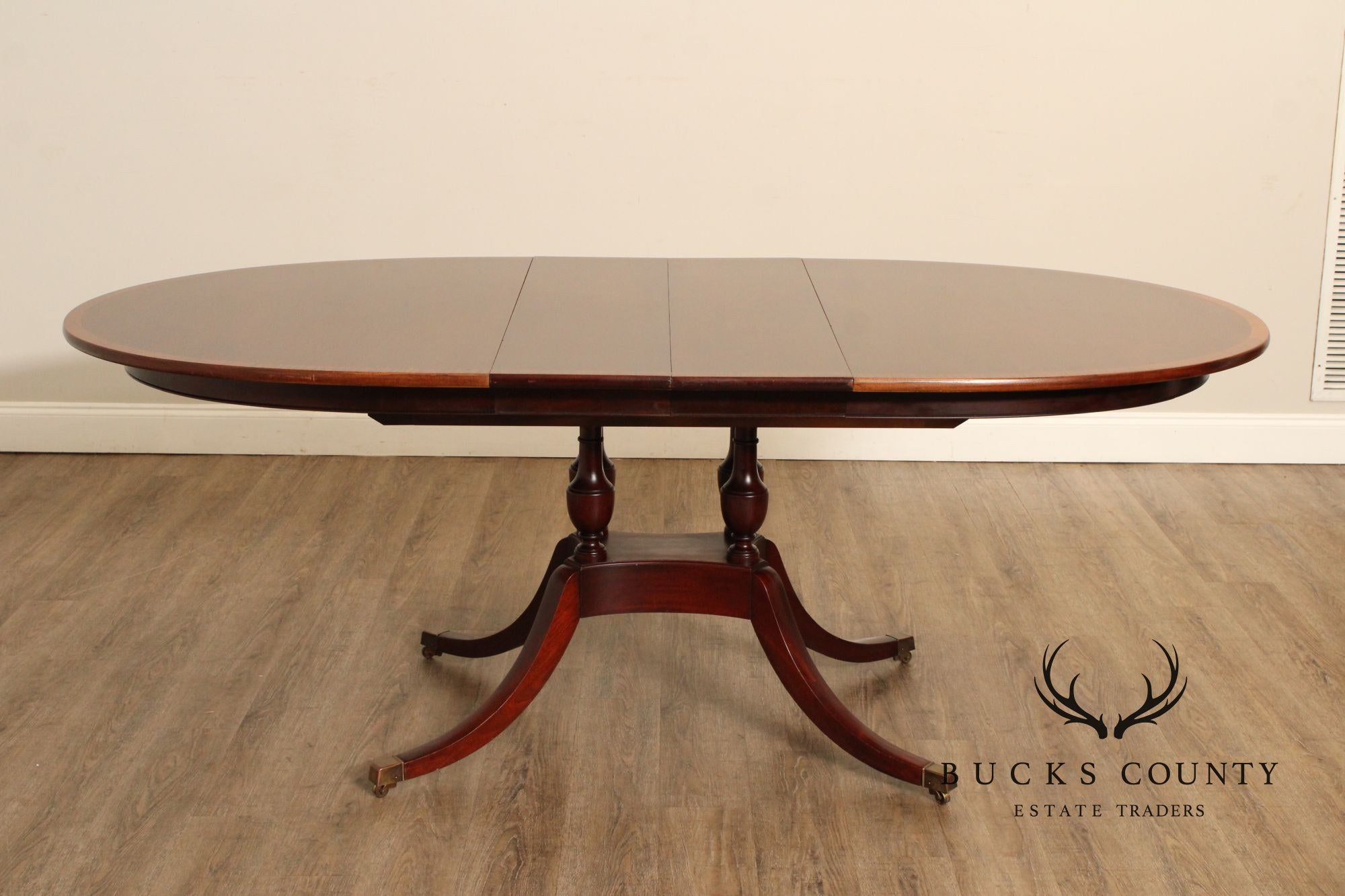 Fancher Georgian Style Oval Mahogany Pedestal Dining Table