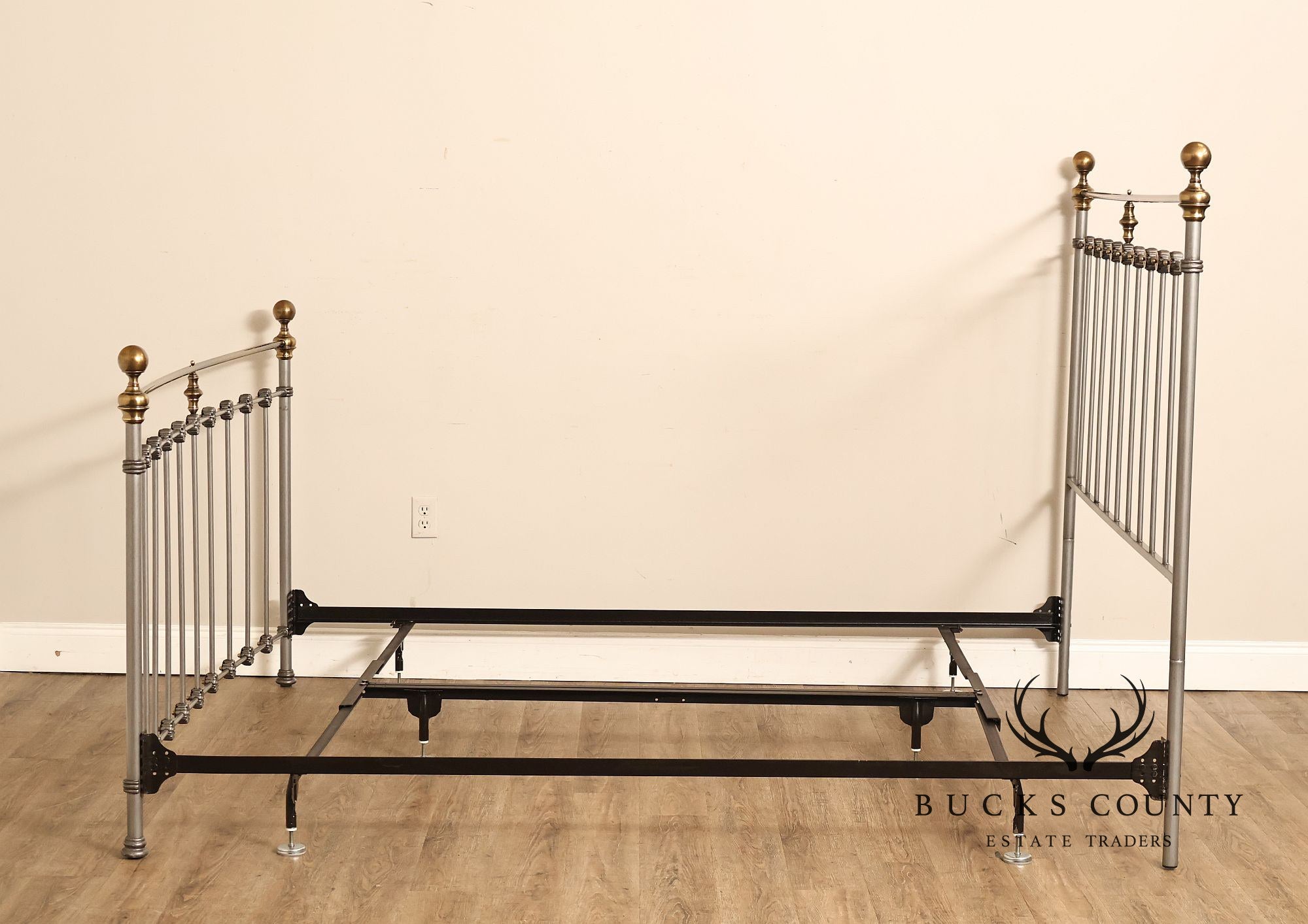 Contemporary Iron And Brass King Size Metal Bed Frame