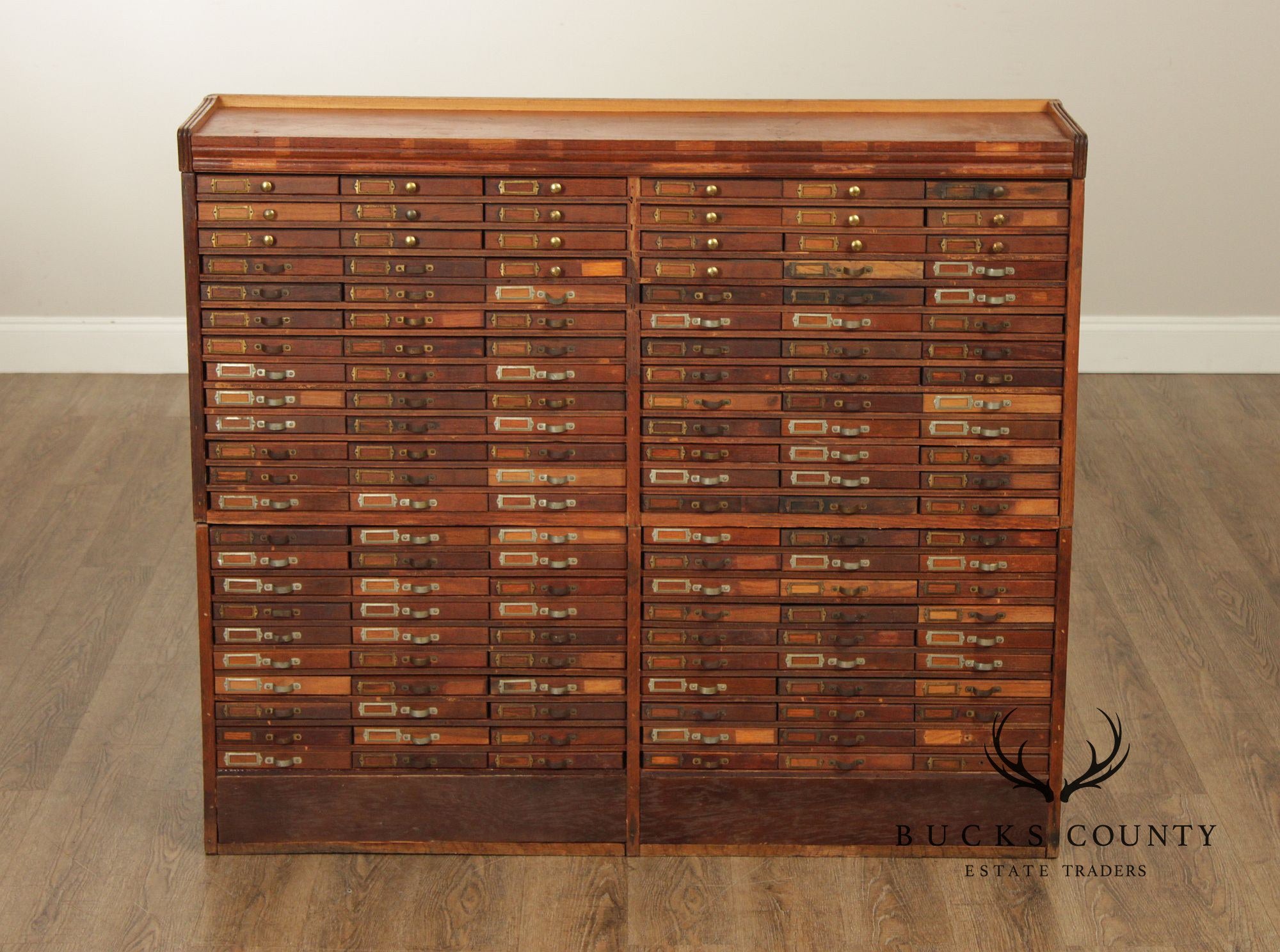 Antique Oak Printer's File Cabinet