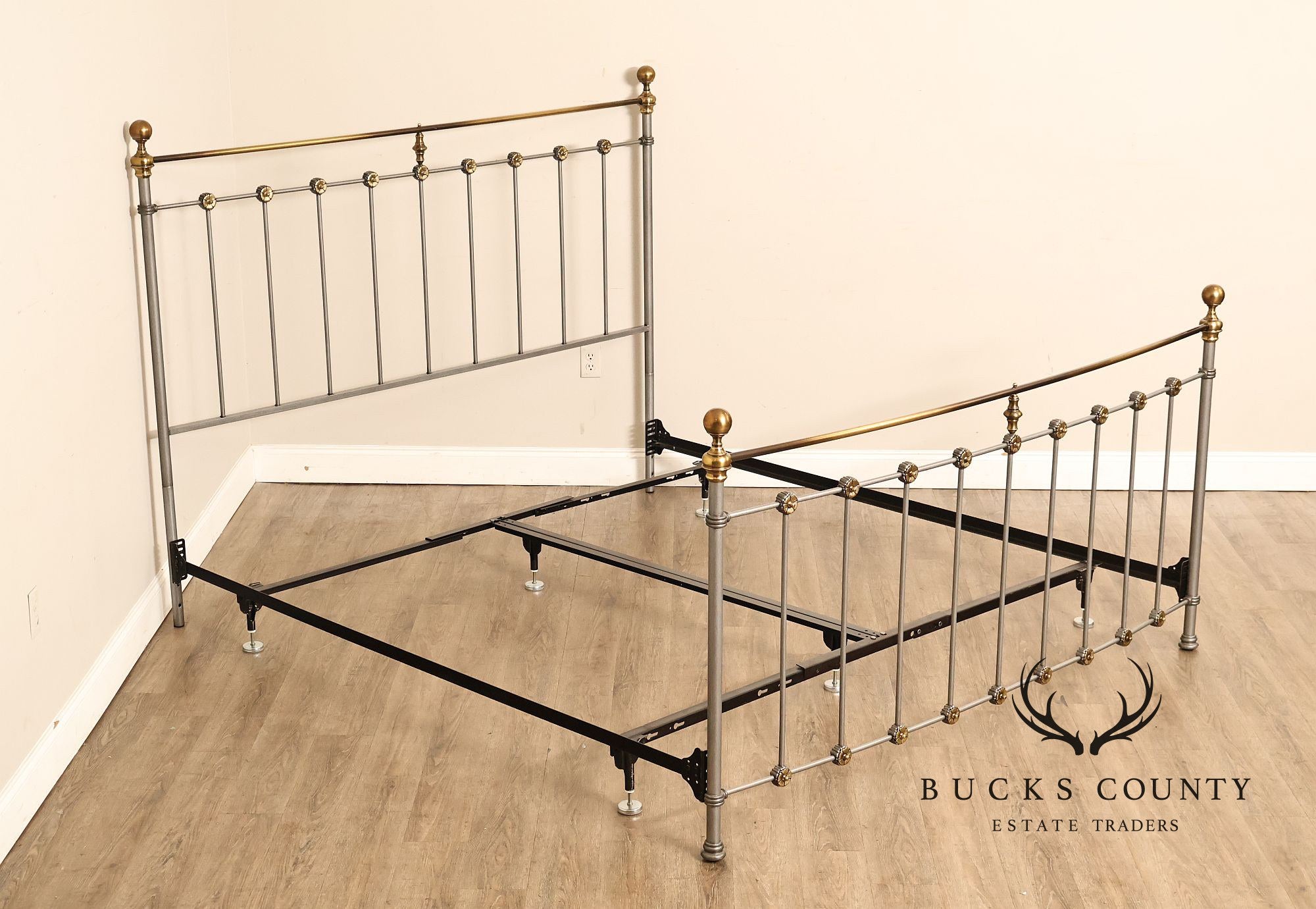 Contemporary Iron And Brass King Size Metal Bed Frame