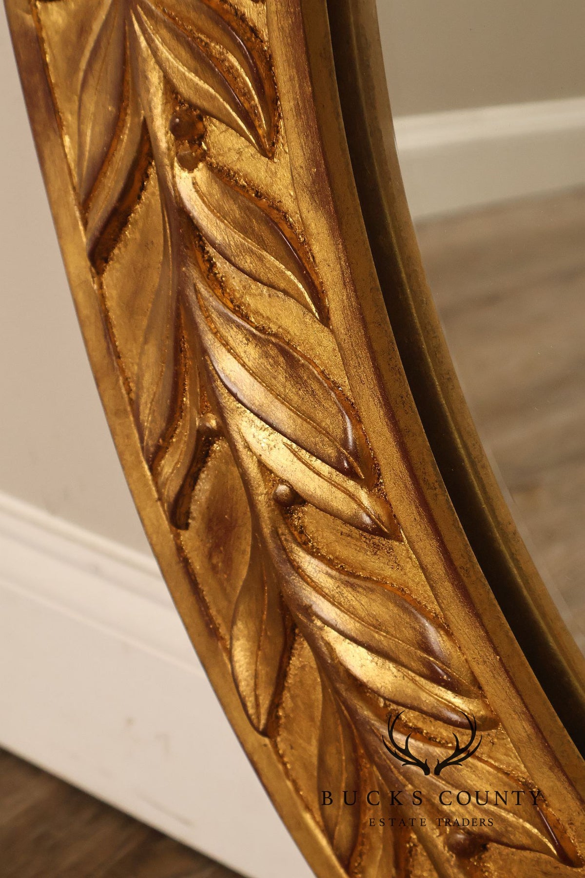 Neoclassical Style Round Giltwood Wall Mirror