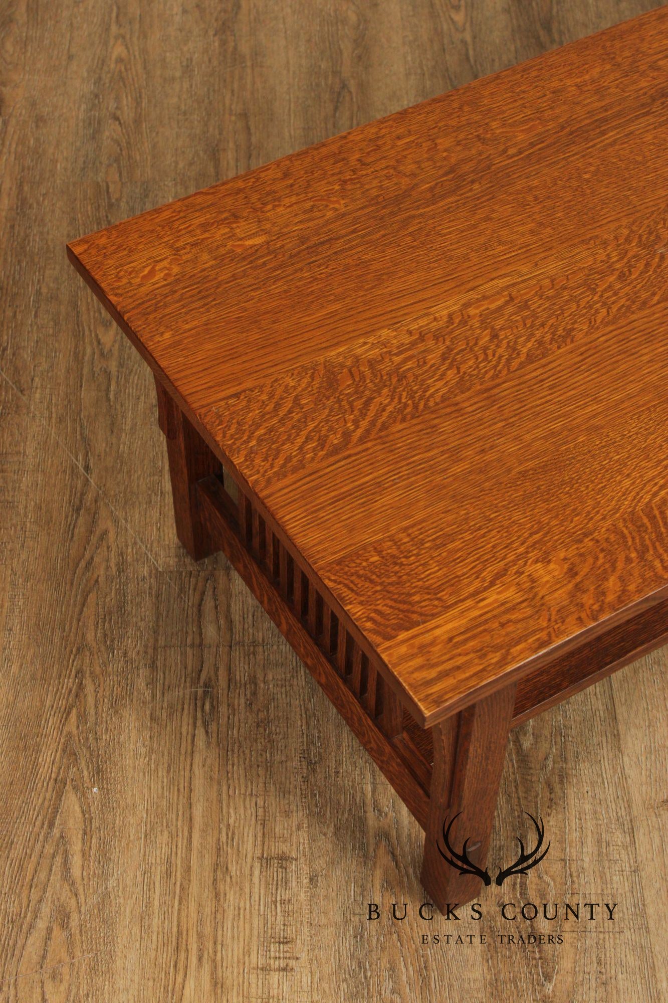 Stickley Mission Collection Oak Spindle Coffee Table