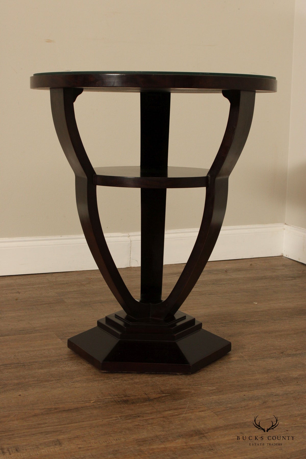 Century Furniture Empire Style Two-Tier Pedestal Side Table