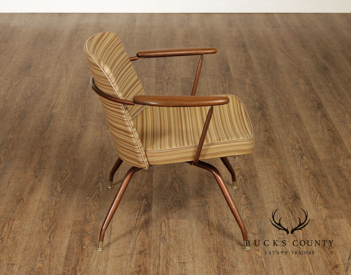 Viko Furniture Co. By Baumritter Corp Mid Century Modern Upholstered Swivel Armchair