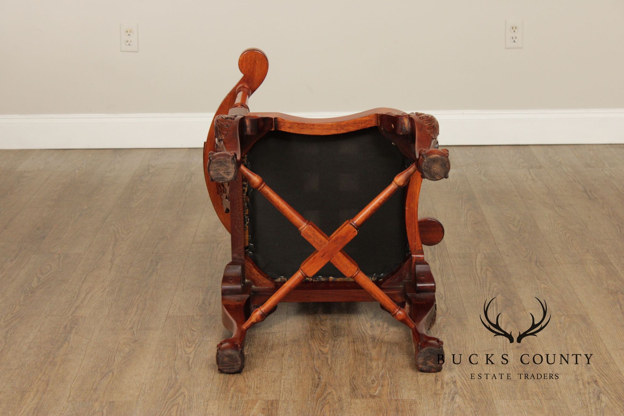 Chippendale Style Pair Of Mahogany Ball And Claw Corner Chairs