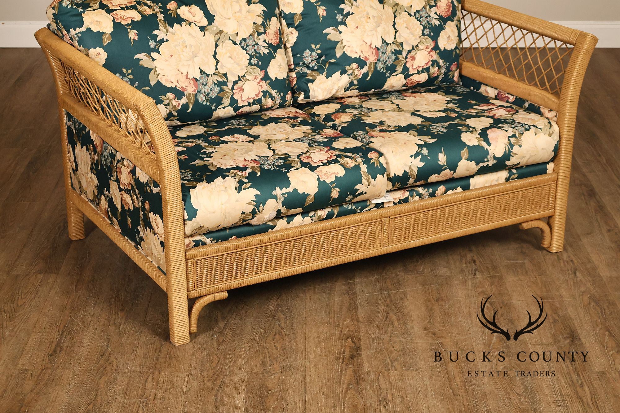 Lexington Henry Link Furniture Upholstered Wicker Loveseat