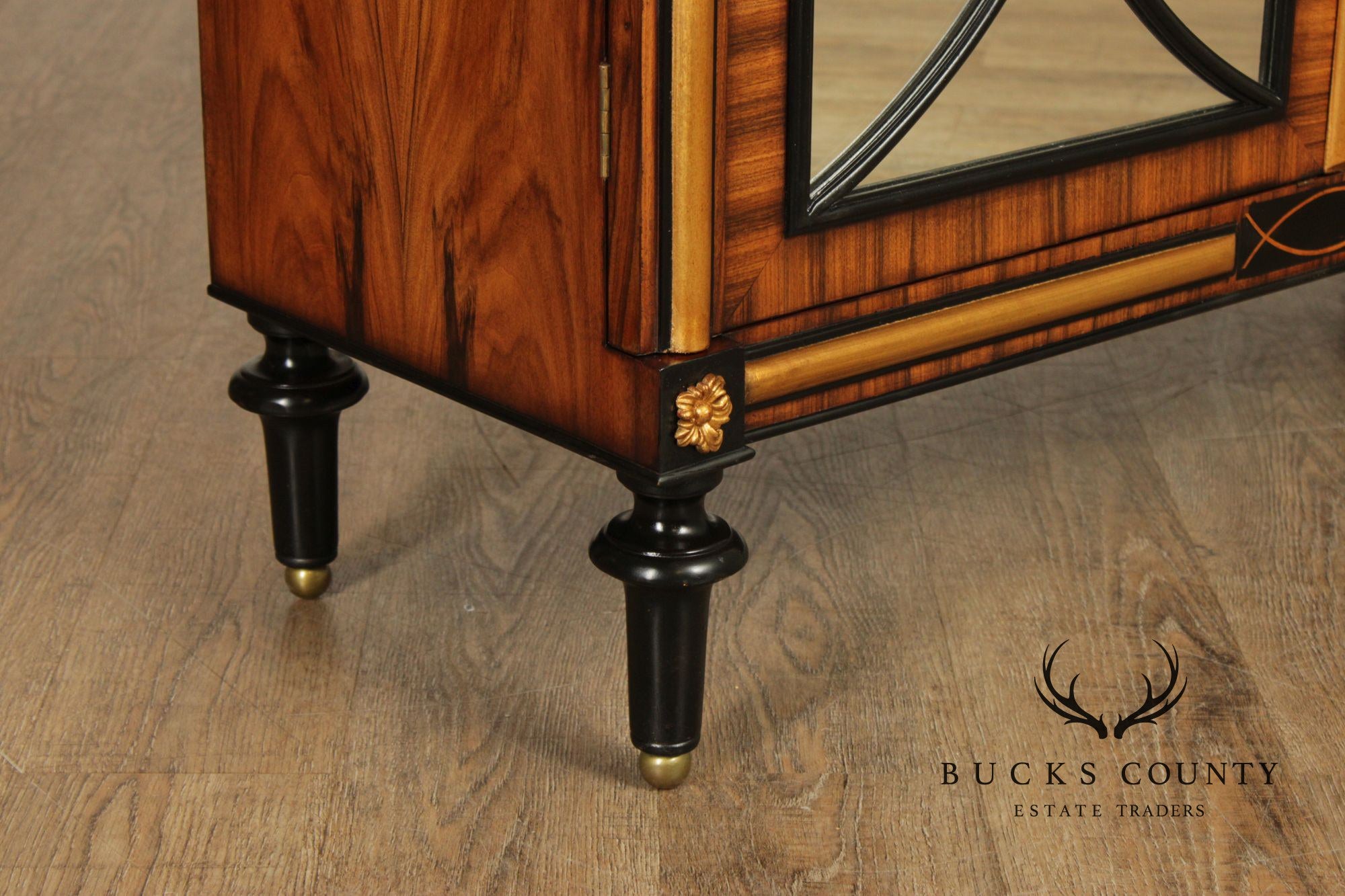 Regency Style Rosewood Mirrored Two Door Cabinet