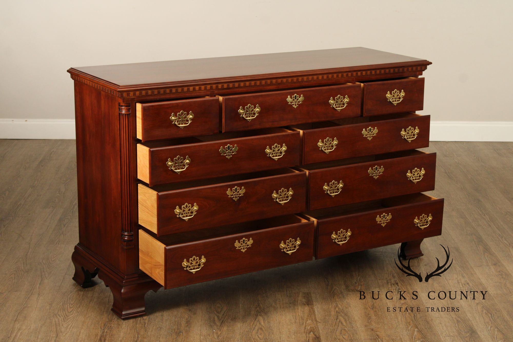 Statton Chippendale Style Cherry Dresser