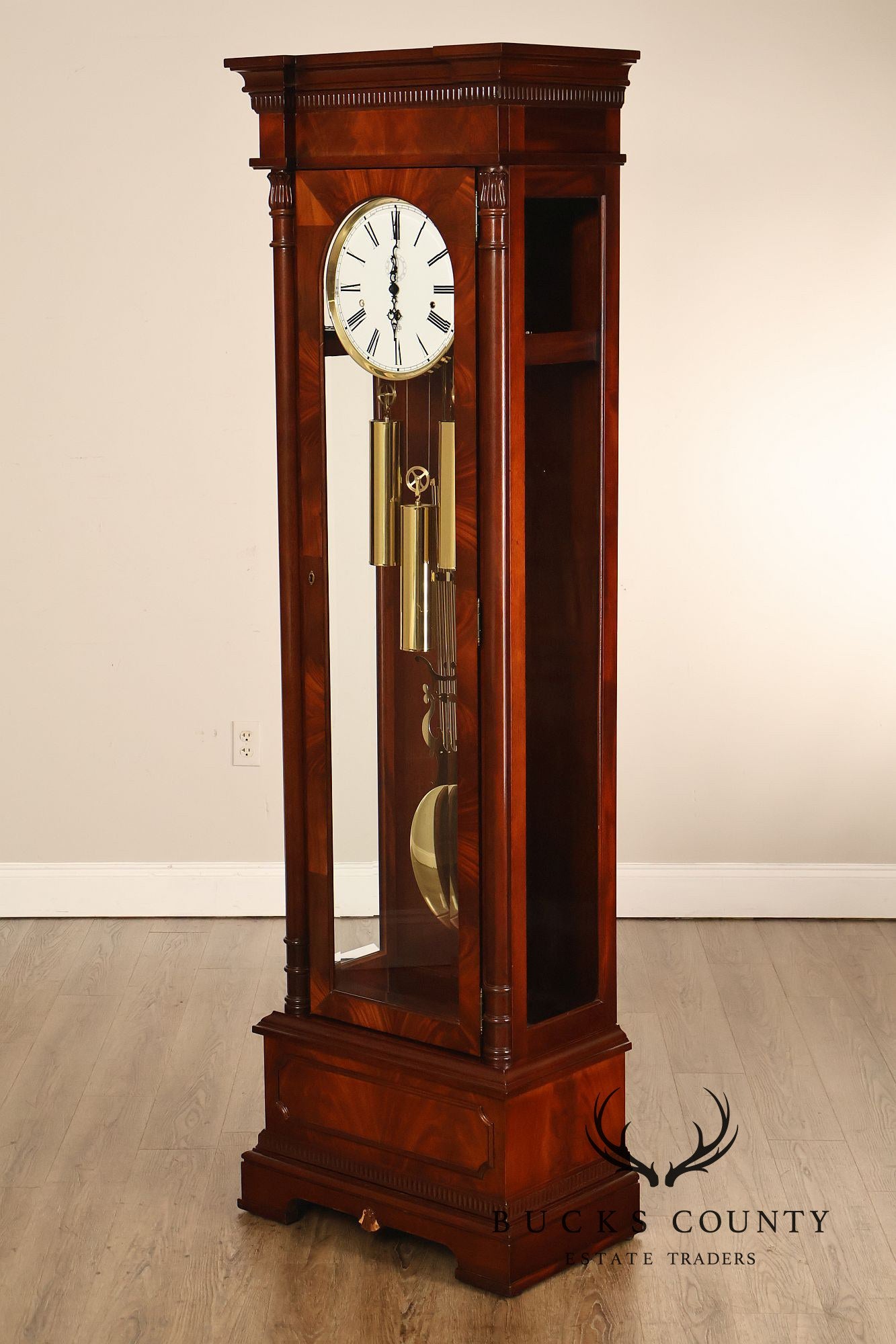 Sligh Dorset Flame Mahogany Grandfather Clock