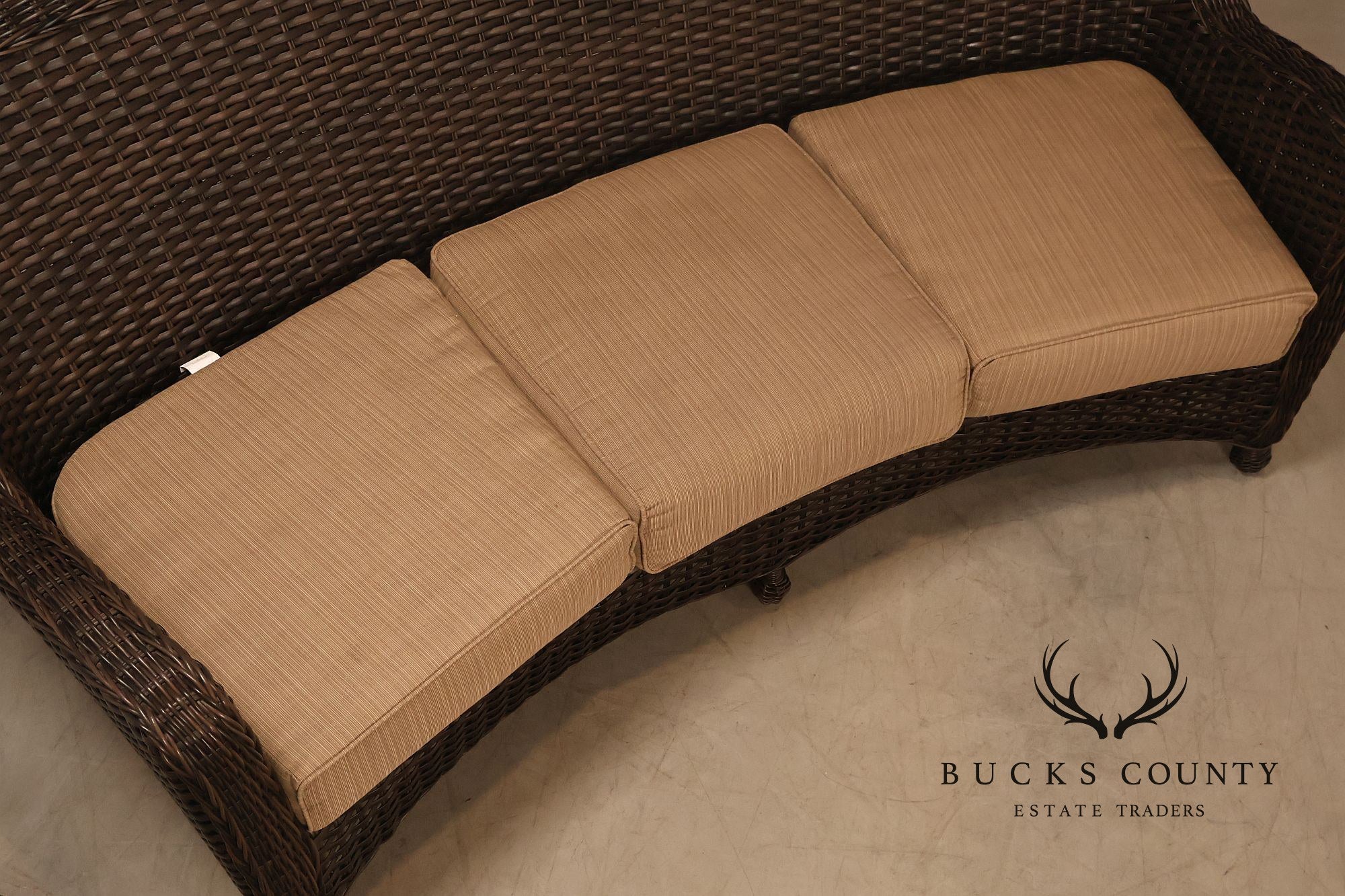 Nothhcape Outdoor Wicker Curved 'Richmond' Patio Sofa With Sunbrella Cushions