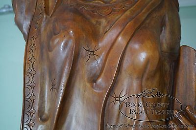 Magnificent Antique Hand Carved Mahogany Monumental 10.5 Foot Statue of Liberty