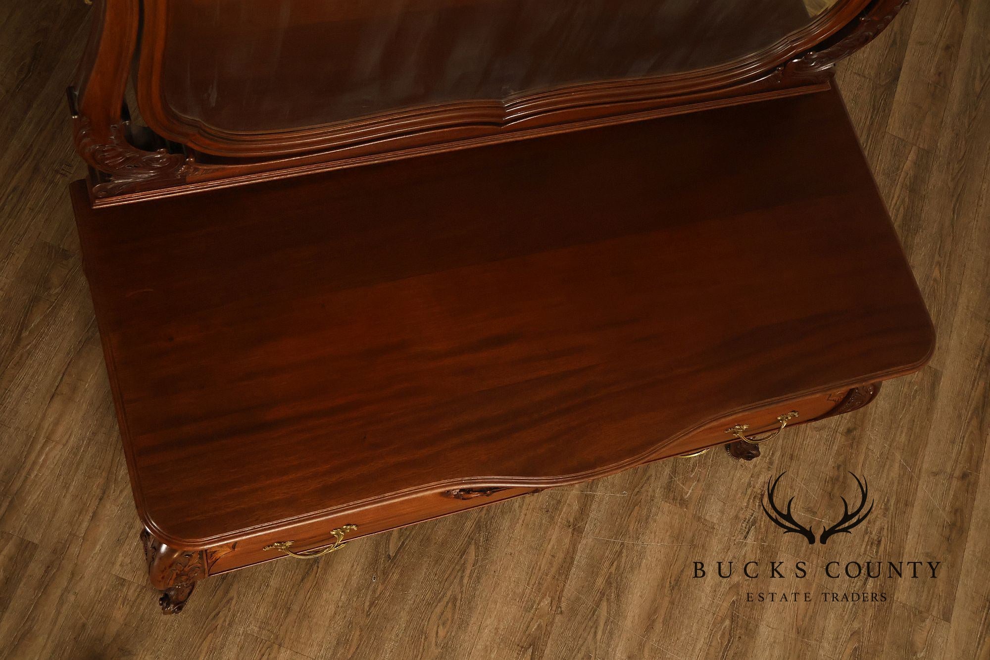 Antique R. J. Horner Carved Mahogany Dresser With Mirror