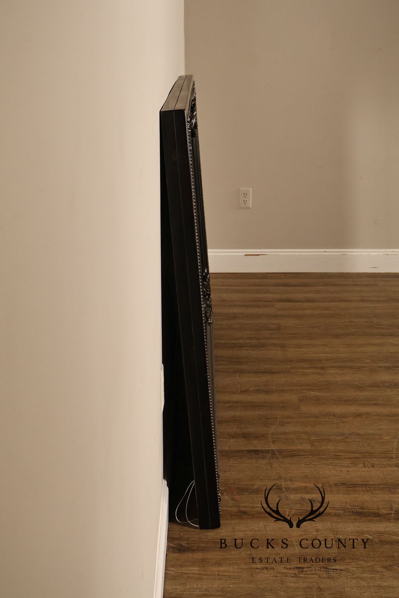 Rococo Style Large Ebonized Leaner Mirror