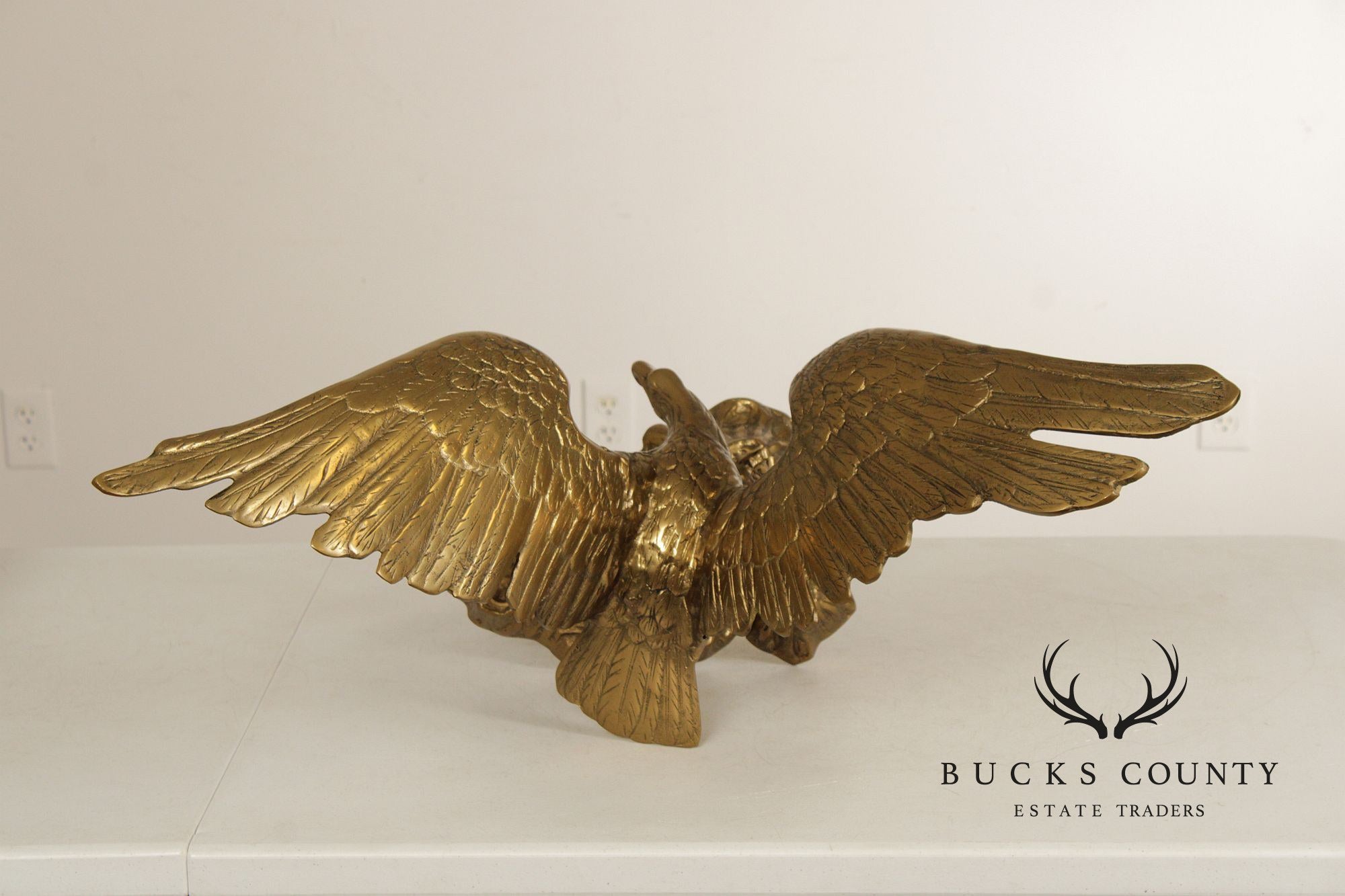 Large Vintage Brass Eagle Statue
