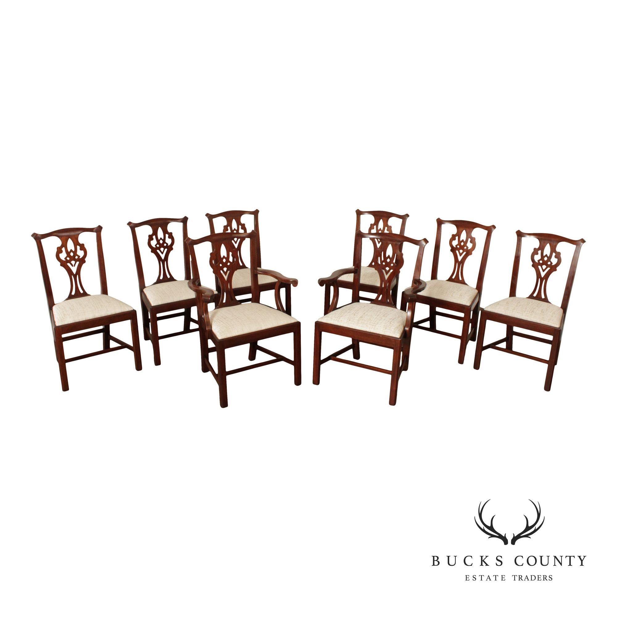 Henkel Harris Georgian Style Set of Eight Mahogany Dining Chairs