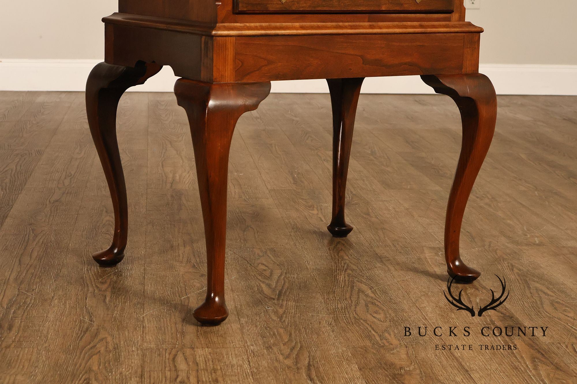 Custom Crafted Queen Anne Style Cherry Silver Chest On Frame