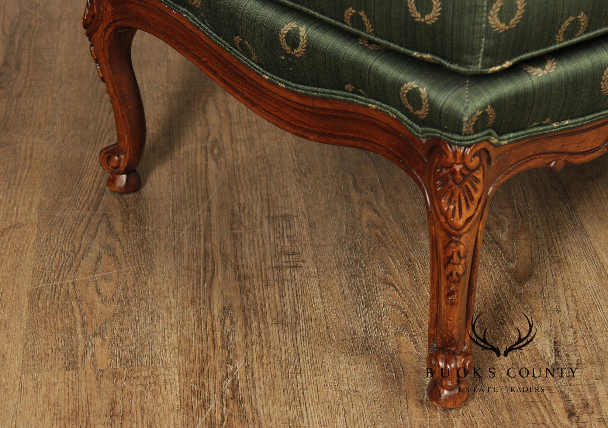 Sherrill Furniture Rococo Style Carved Ottoman