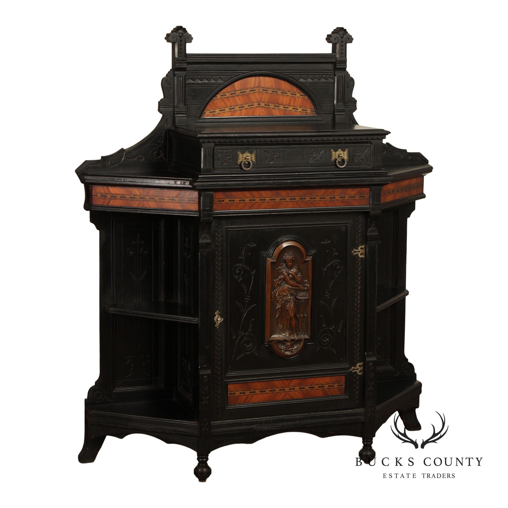 Antique American Aesthetic Movement Ebonized Cabinet