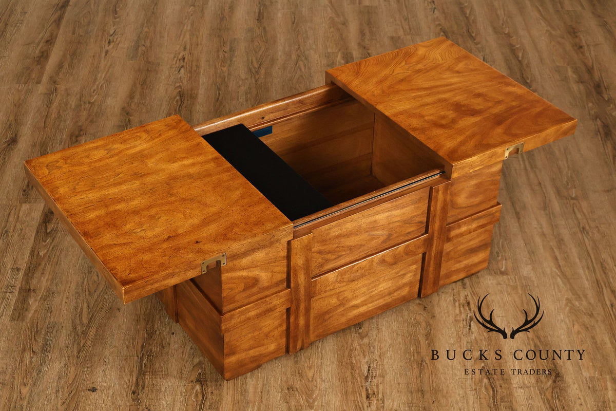 Drexel 'Woodbriar' Campaign Style Coffee Table