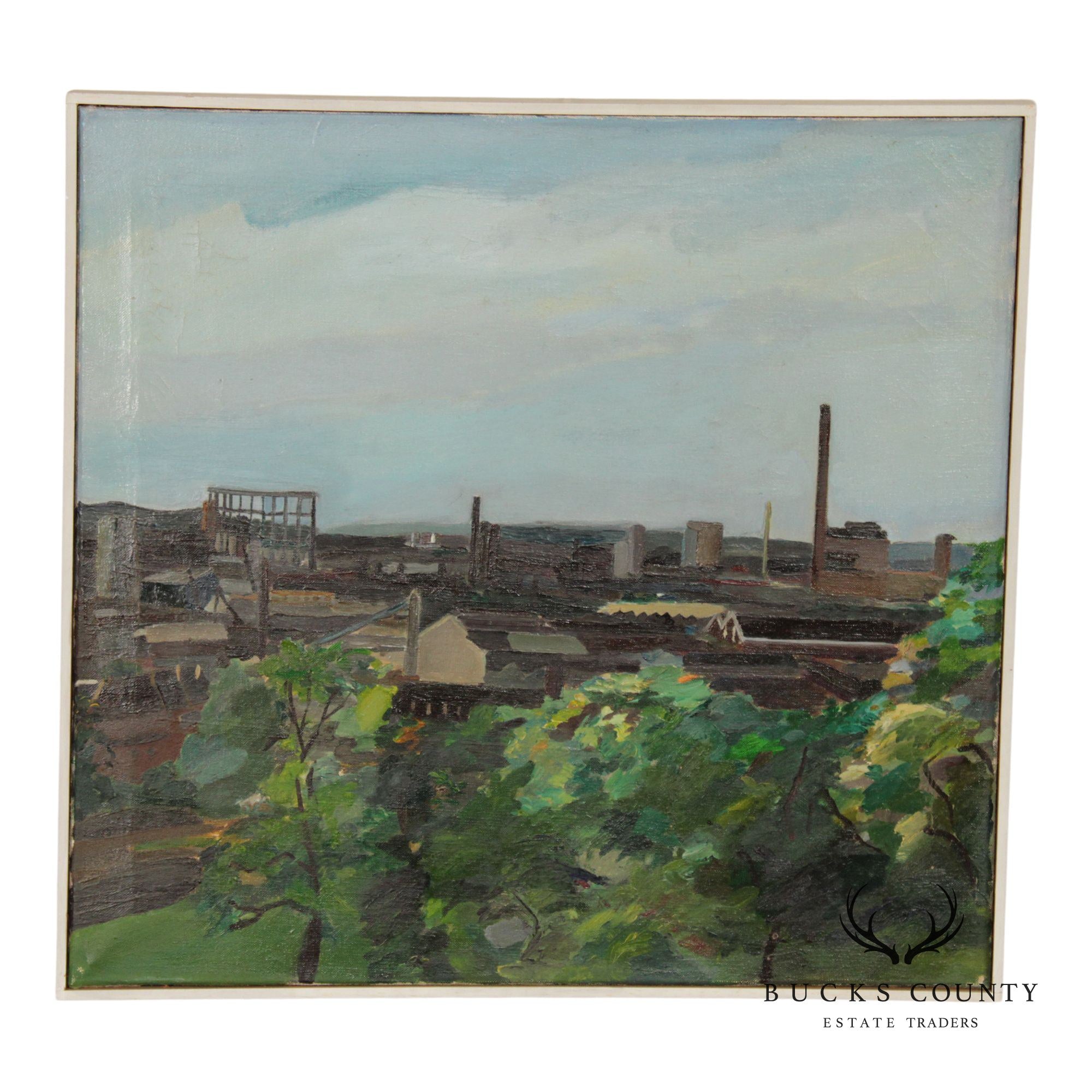 Ben Levene Original Oil Painting, Industrial Landscape