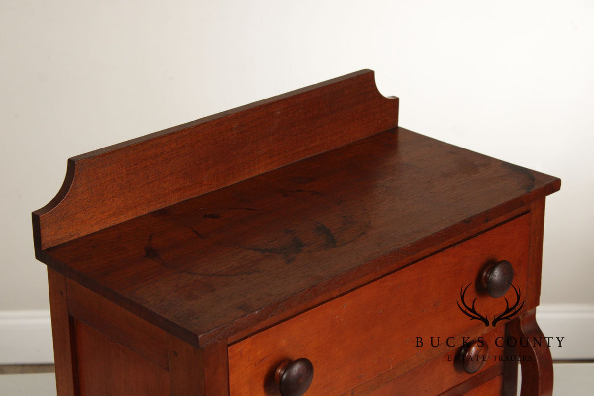 American Empire Bedside Chest of Drawers