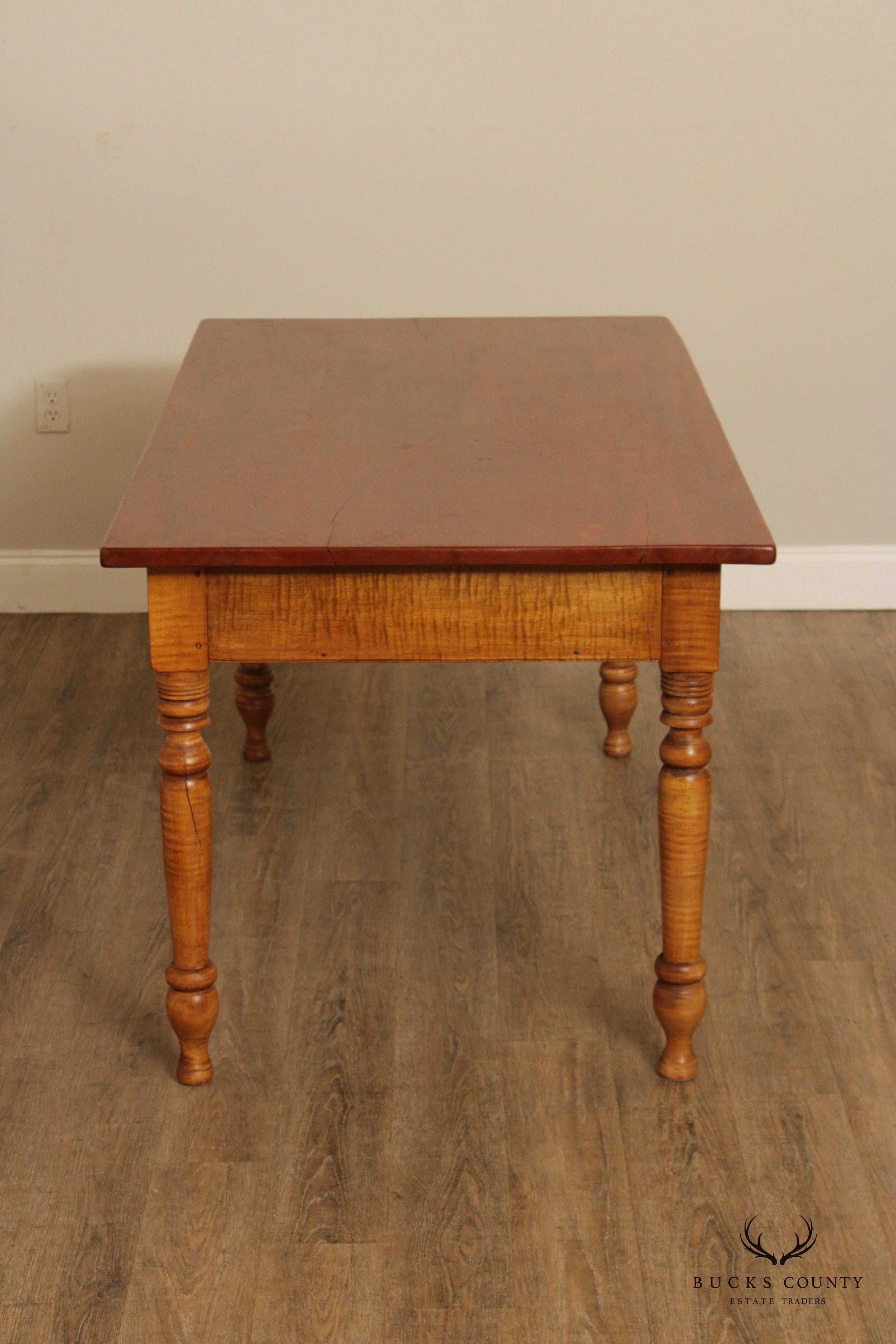 Custom Cherry and Tiger Maple Farm Table