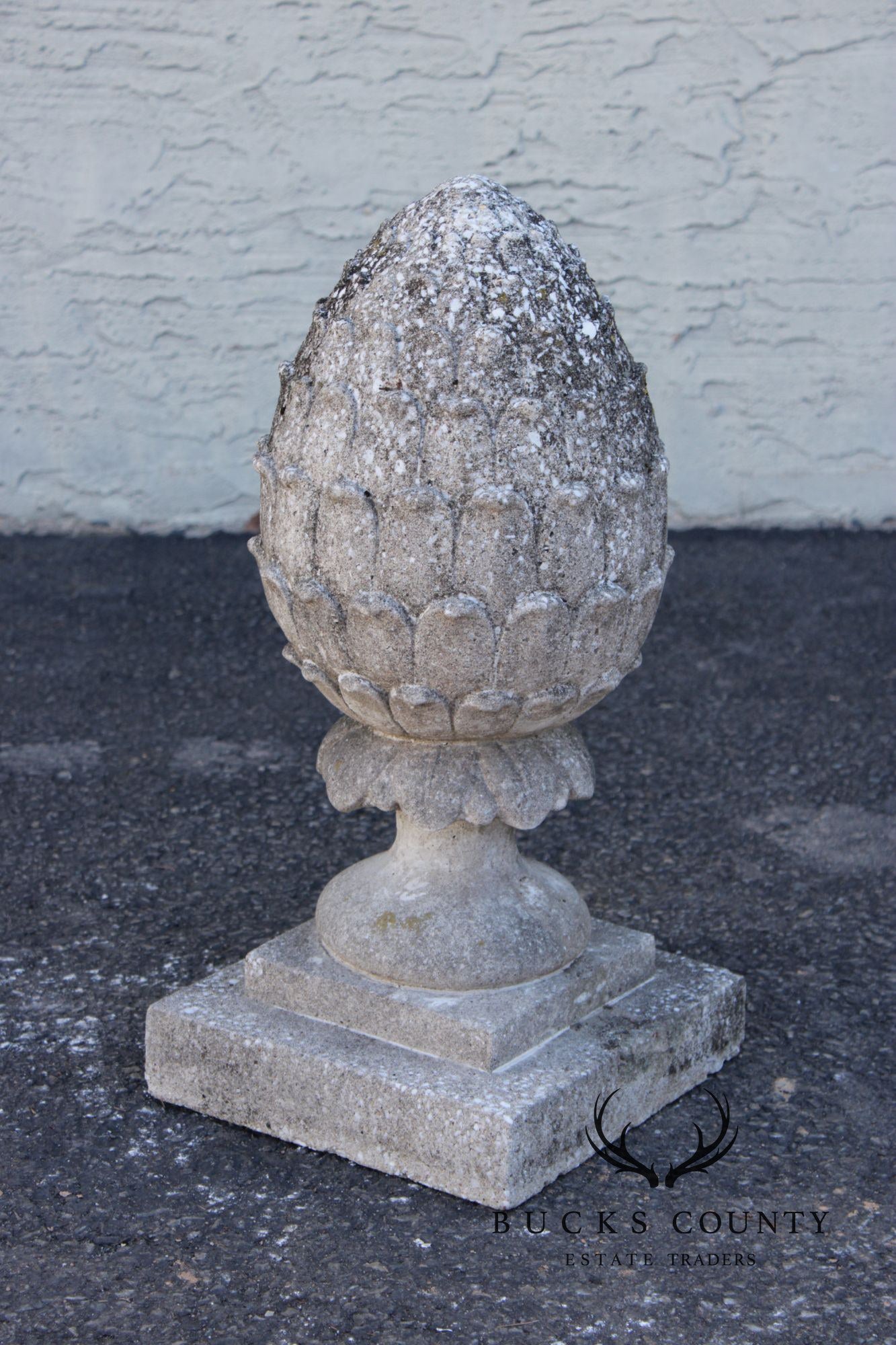 Vintage Cast Cement Artichoke Garden Ornament
