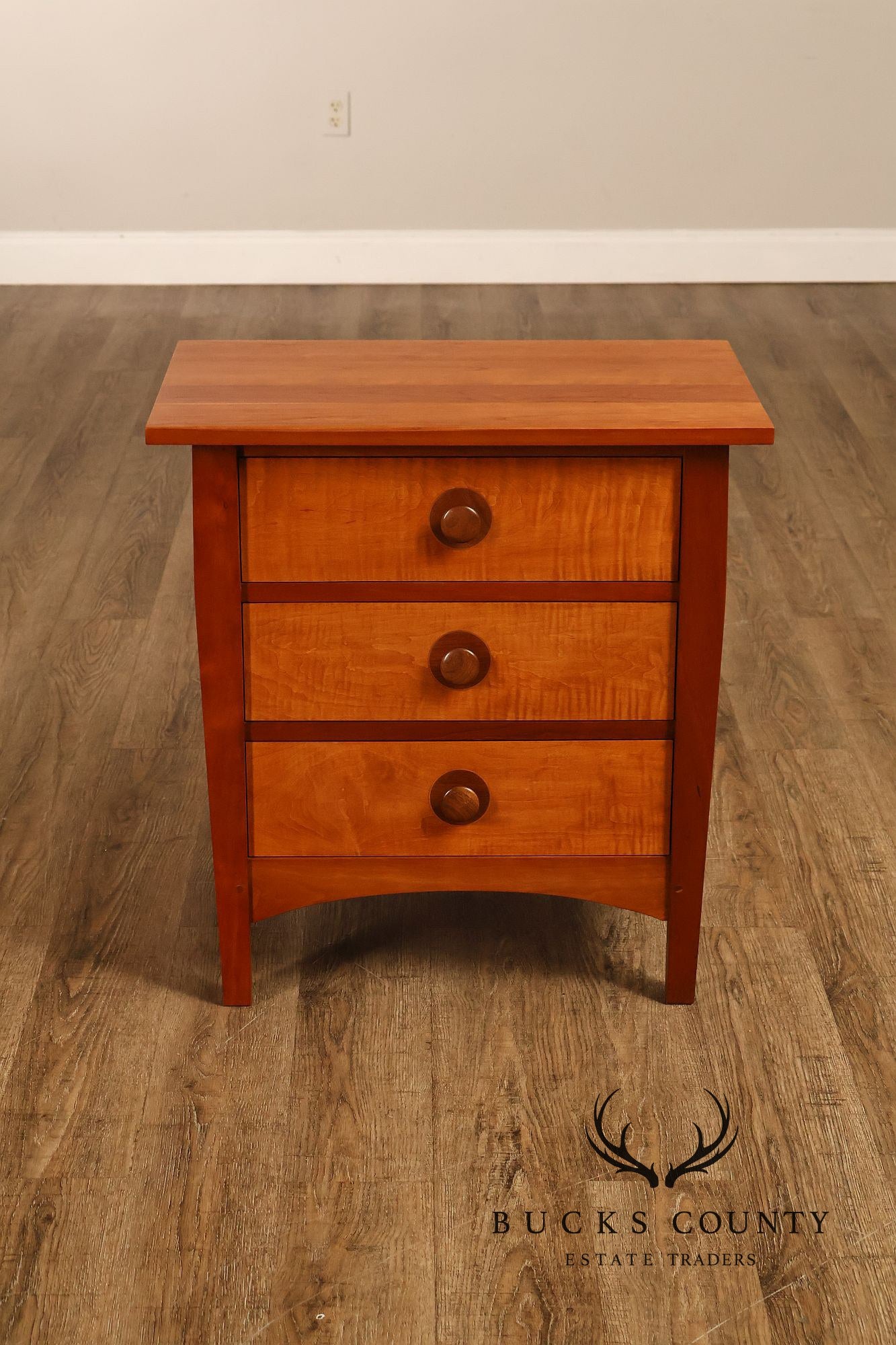 Stickley Mission Collection Harvey Ellis Cherry Three Drawer Nightstands