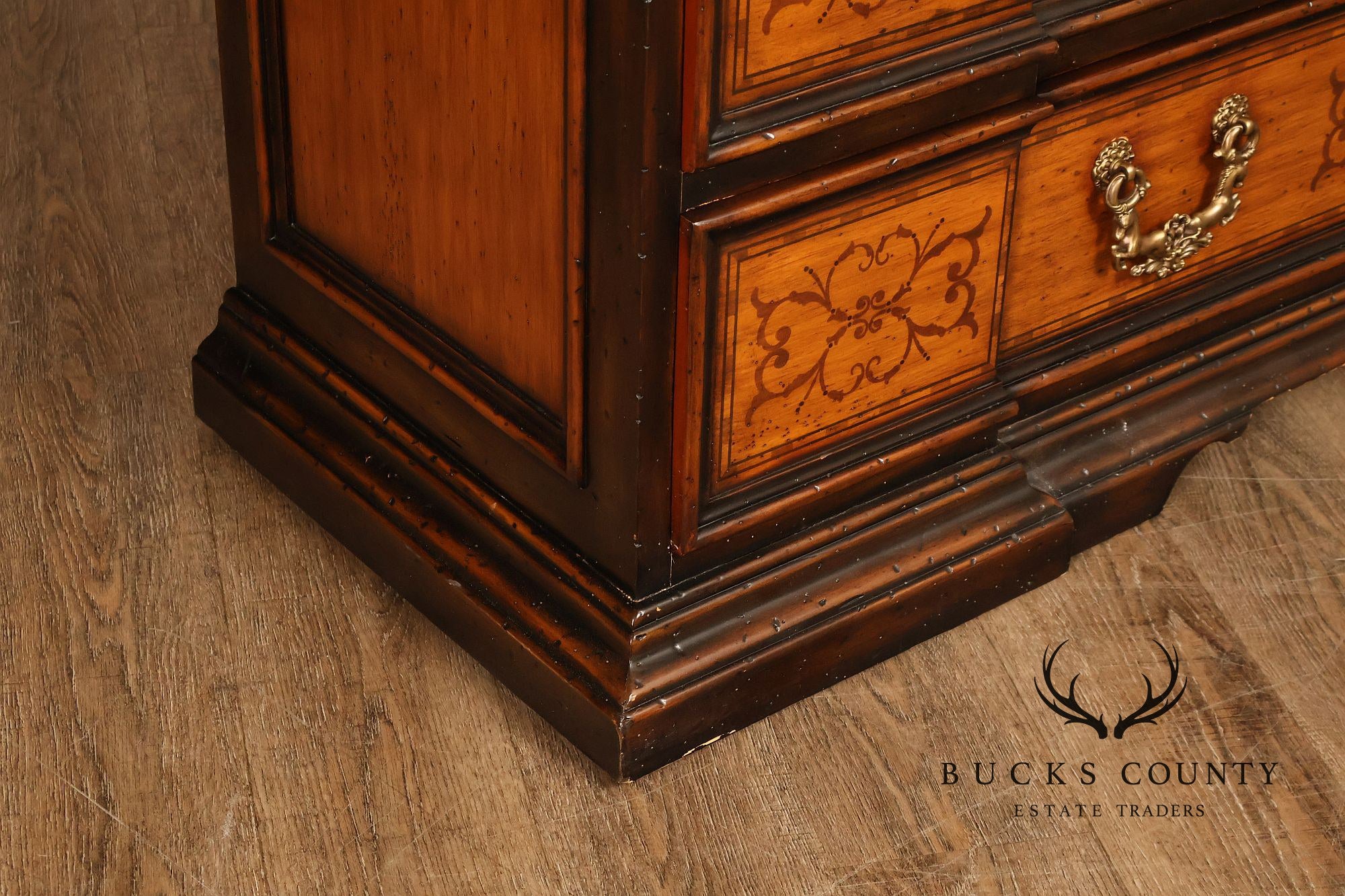 Theodore Alexander Chateau Du Vallois Inlaid Three Drawer Dresser