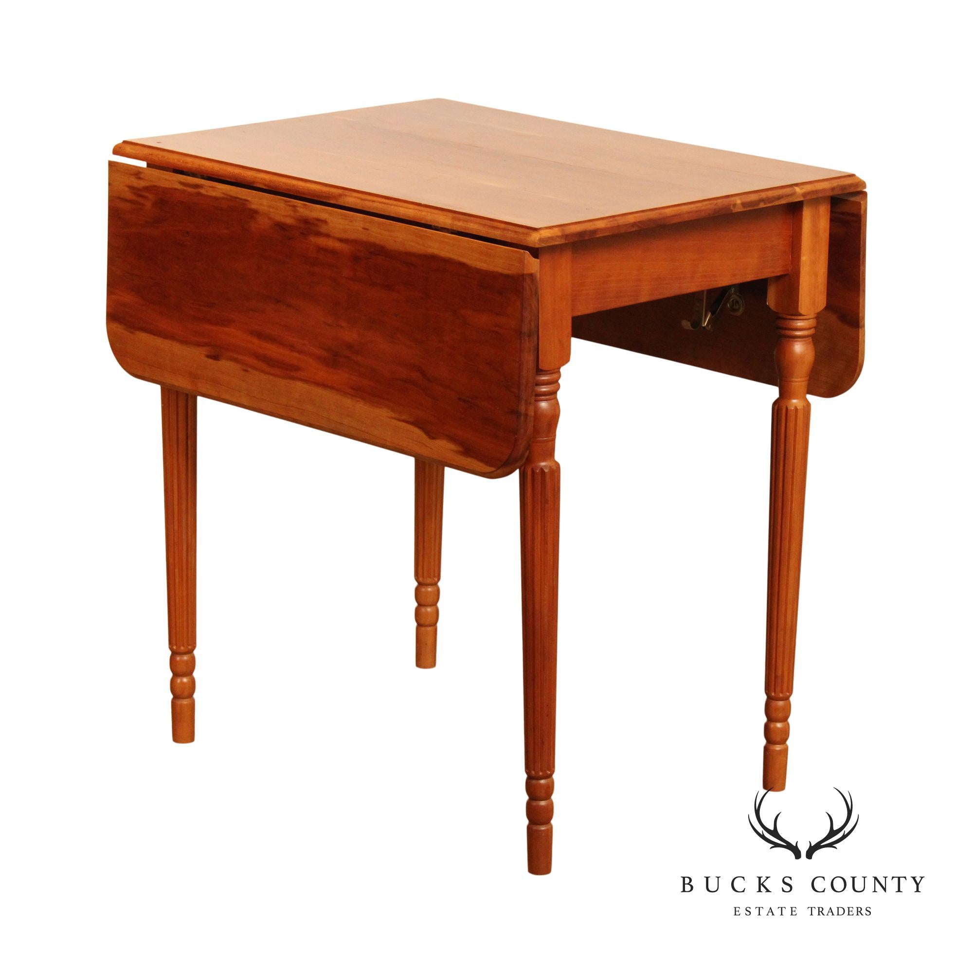 Sheraton Style Handcrafted Cherry Drop Leaf Pembroke Table By G. Poos