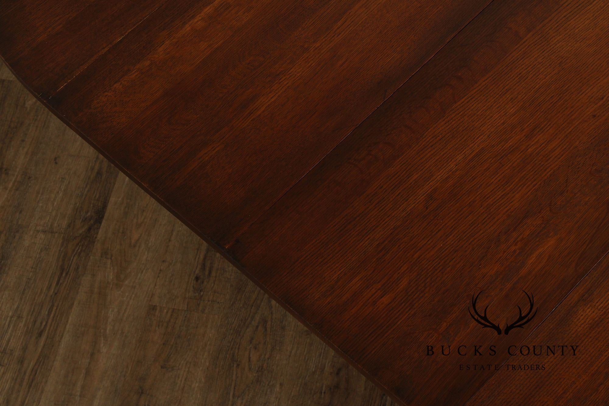 Stickley Mission Collection Oak Round Pedestal Dining Table