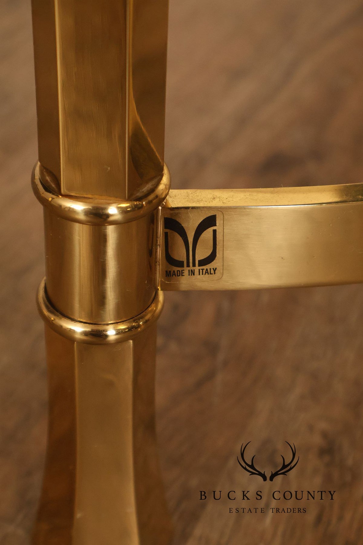 Italian Modern Pair of Sculpted Brass Ottomans