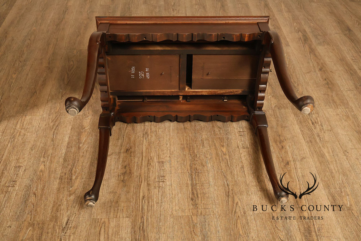 Ethan Allen Georgian Court Cherry Queen Anne Side Table With Pull-Out Slides