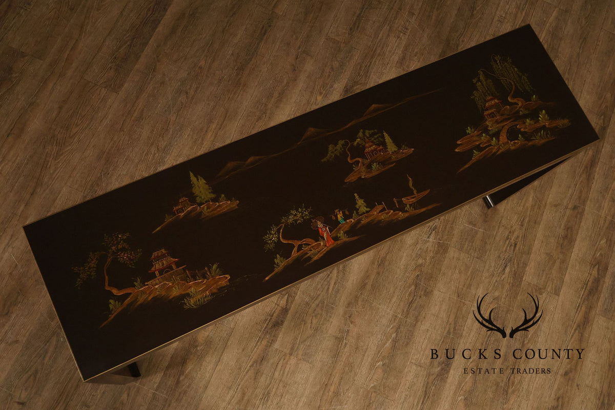 Custom Chinoiserie Style Painted Console Table