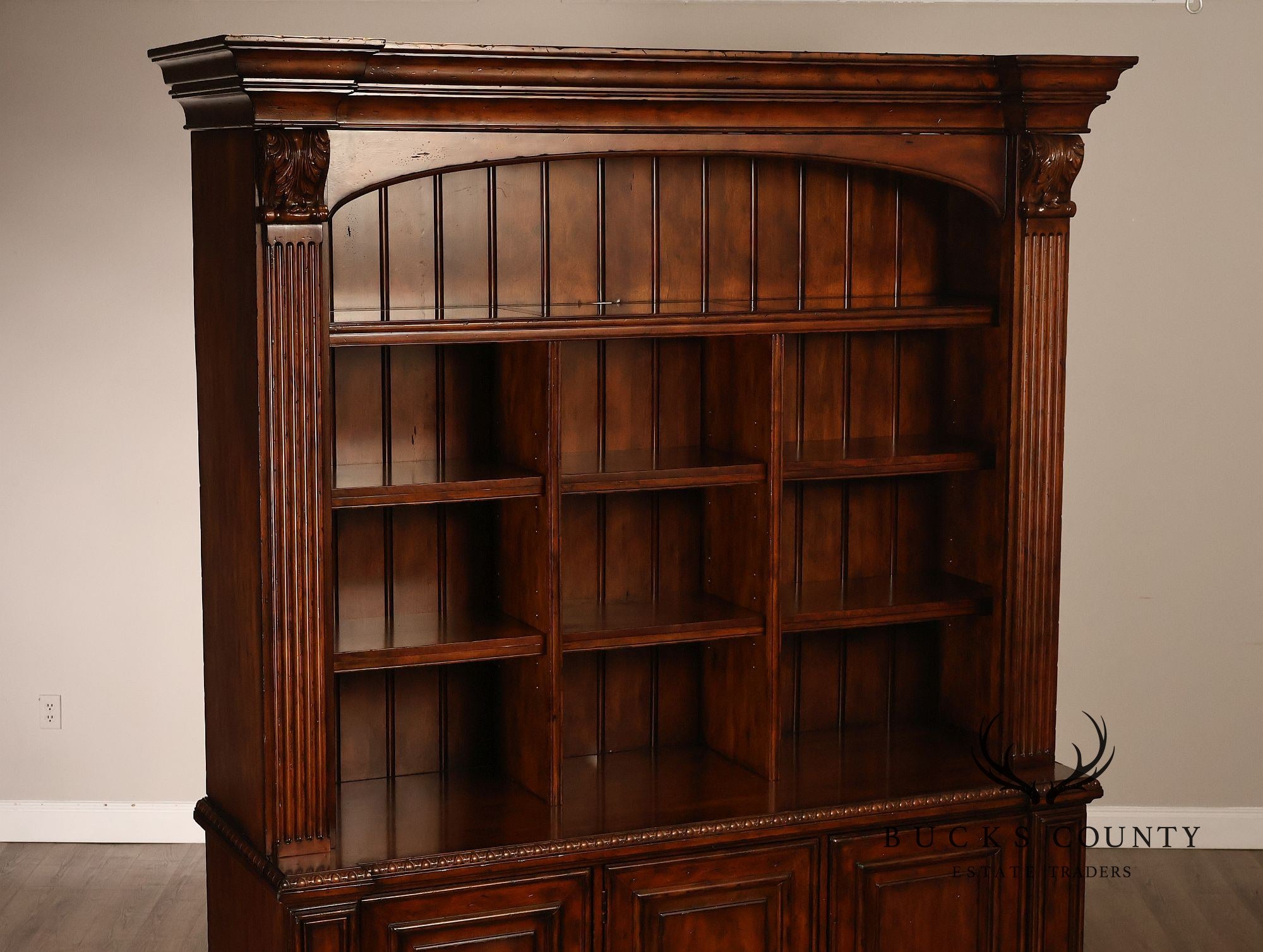 Sligh Large Traditional Lighted Bookcase Cabinet