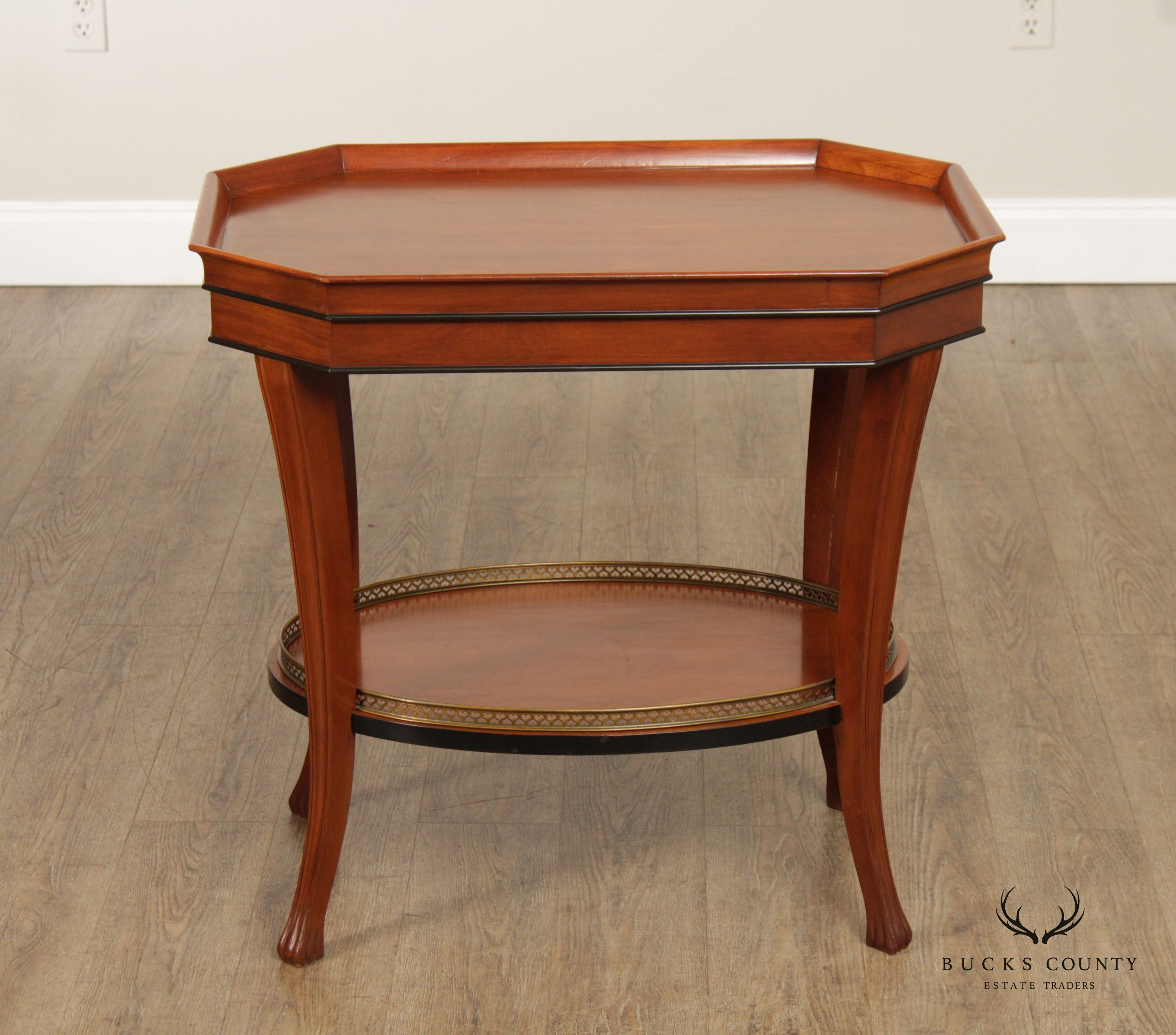 Regency Style Two-Tier Cherry Accent Side Table