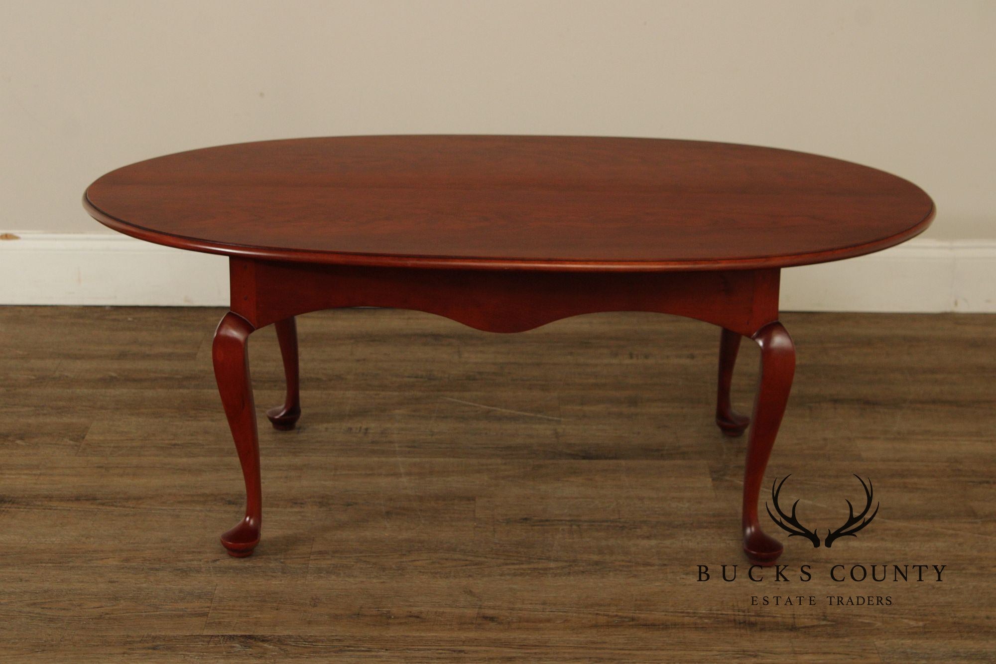 Bench Made Queen Anne Style Oval Cherry Coffee table