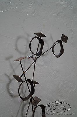 Mid Century Modern Geometric Iron Wall Sculpture (manner of Curtis Jere)