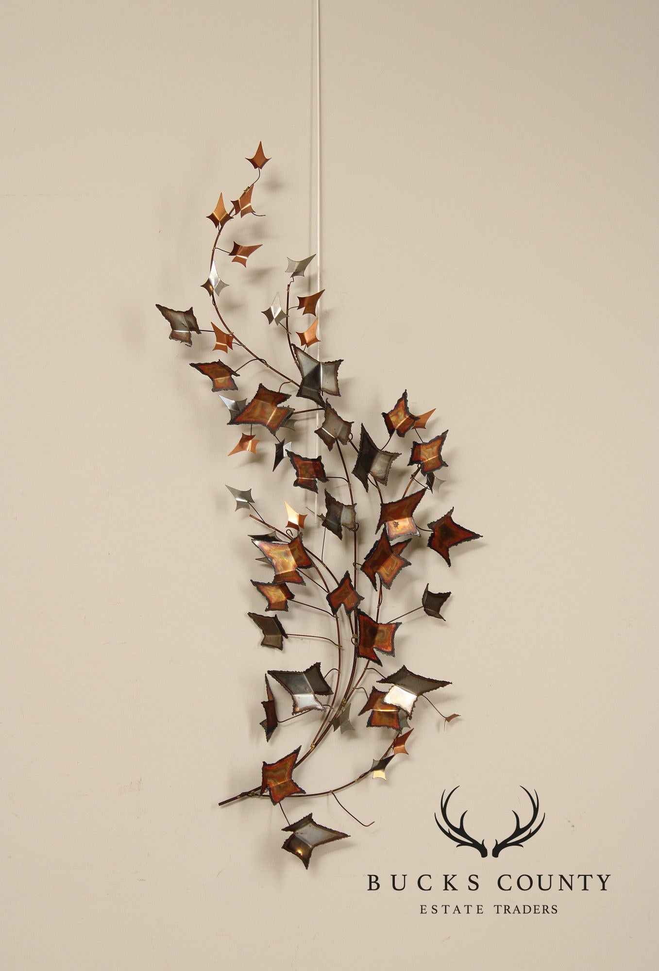 Curtis Jere Brutalist Wall Sculpture, Autumn Leaves
