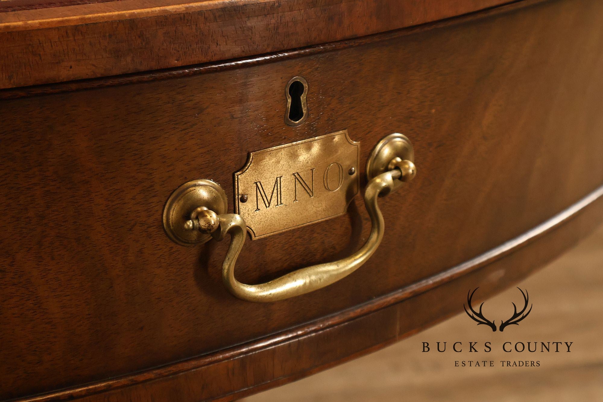 Kittinger Leather Top Round Rent Table With Drawers T295