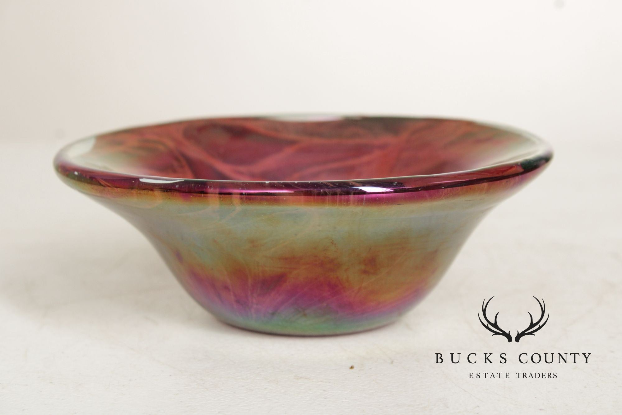 Robert Barber Iridescent Blown Glass Bowl