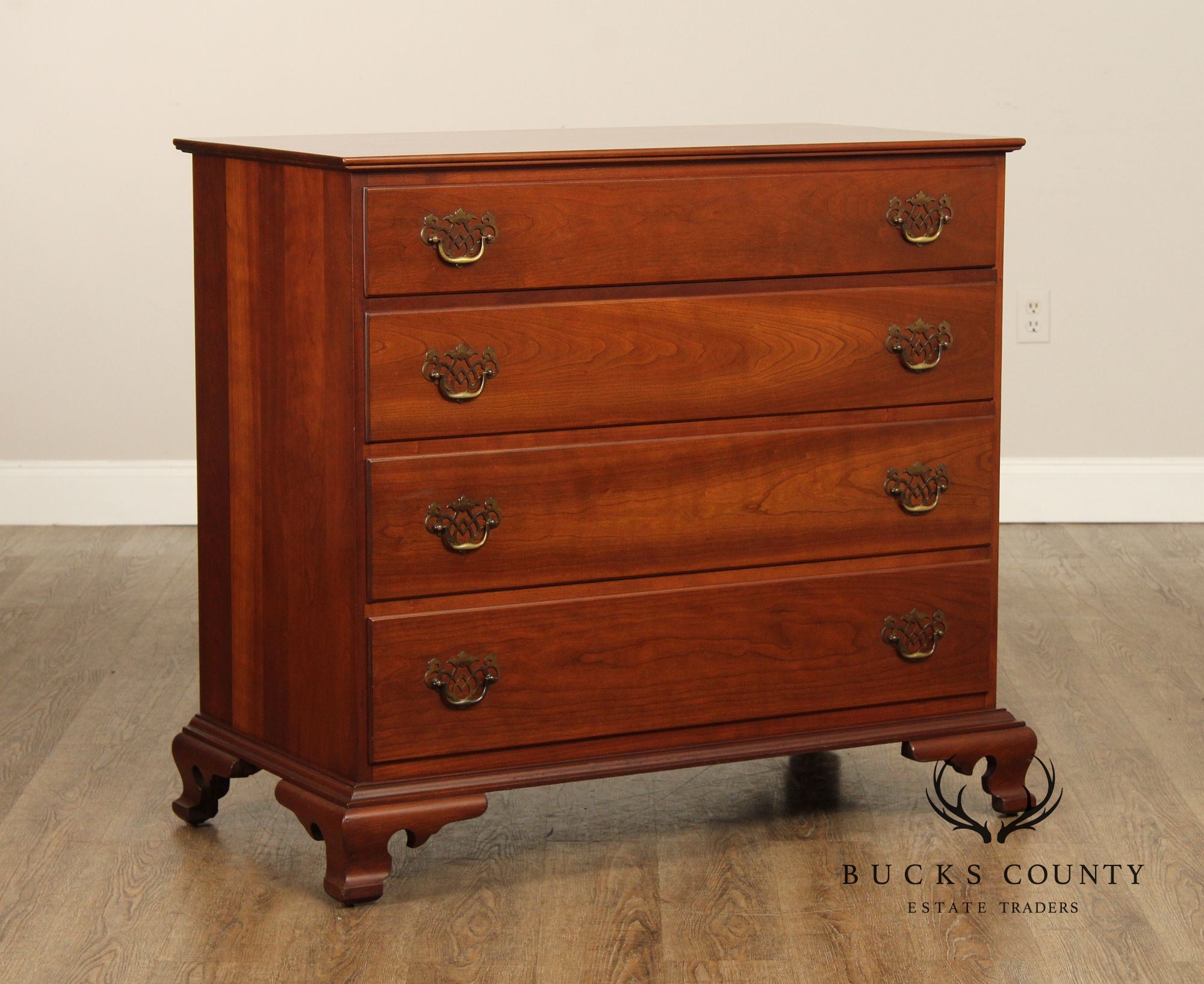 Stickley Chippendale Style Vintage Cherry Chest of Drawers