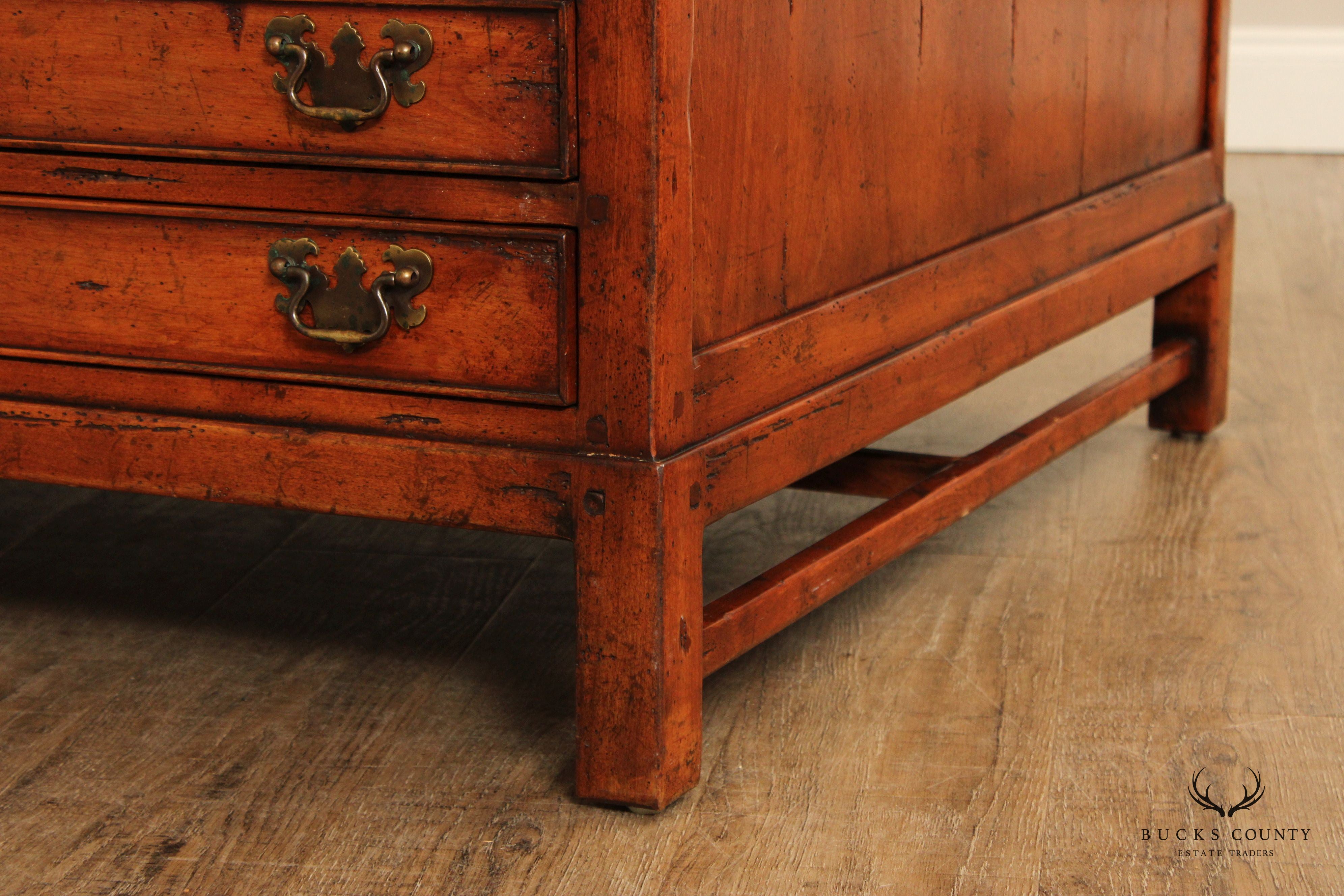 Rustic Distressed Finish Multi-Drawer Coffee Table