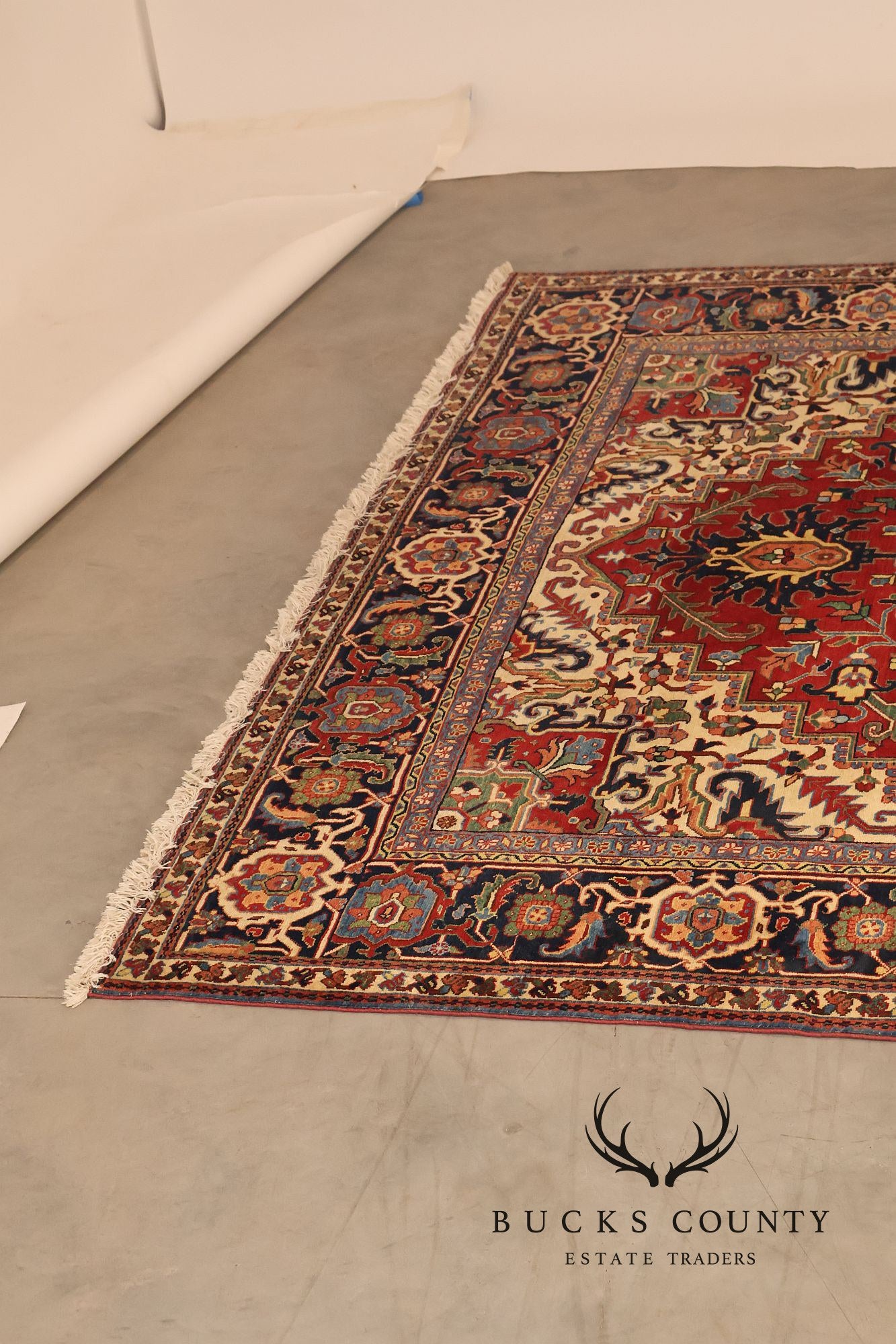 Persian Heriz Hand Knotted Wool Room Size Rug 9' x 13'