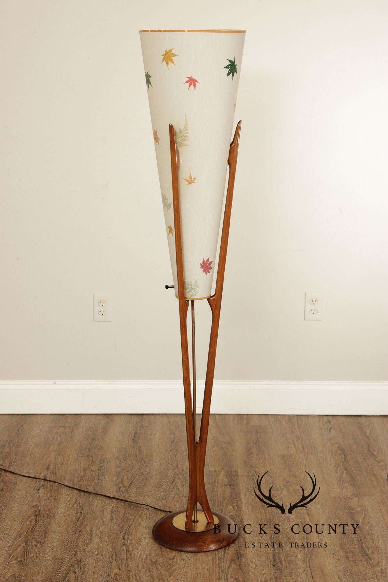 Modeline Mid Century Modern Walnut Floor Lamp