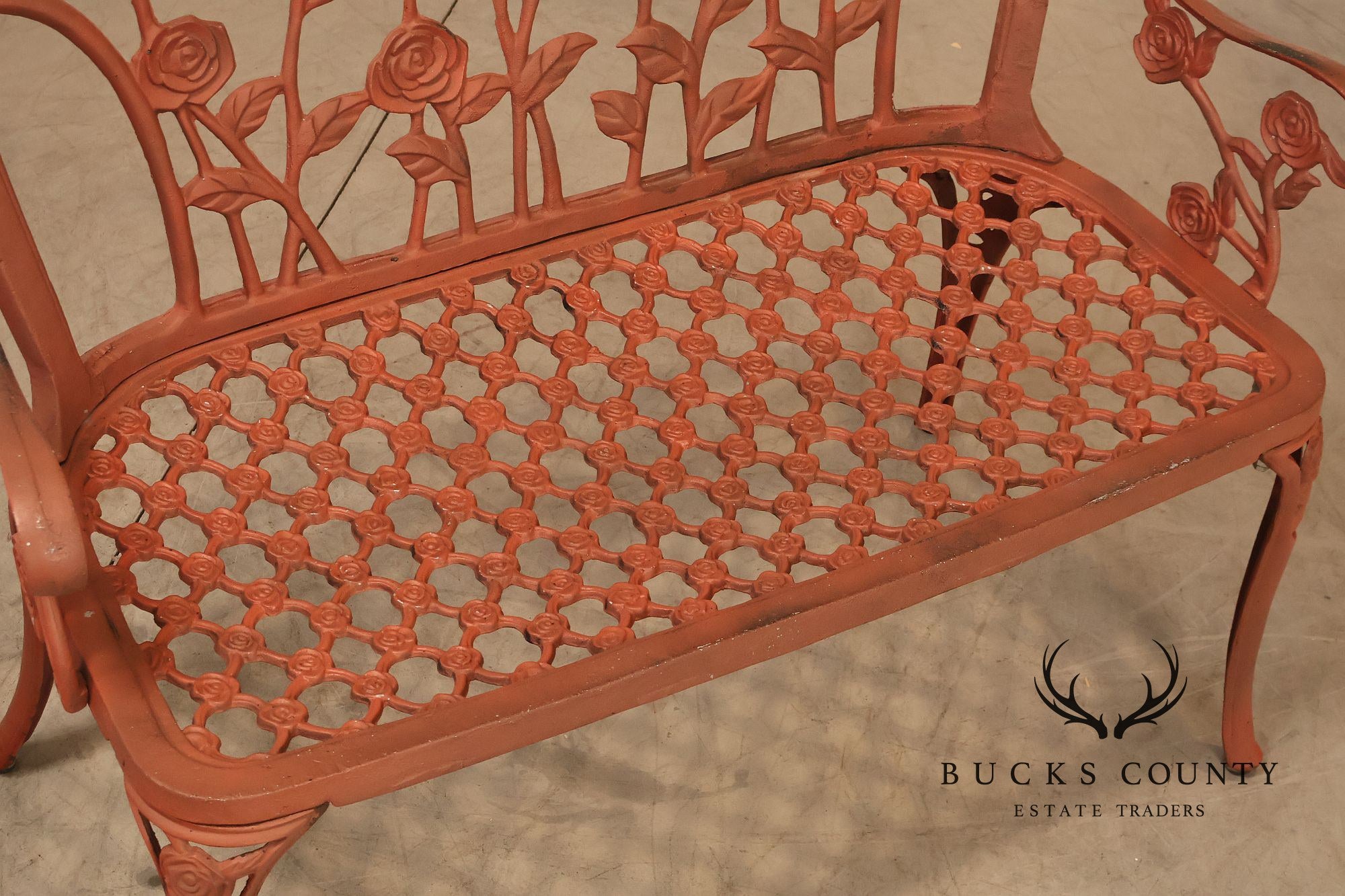 Cast Aluminum Vintage Rose Garden Bench