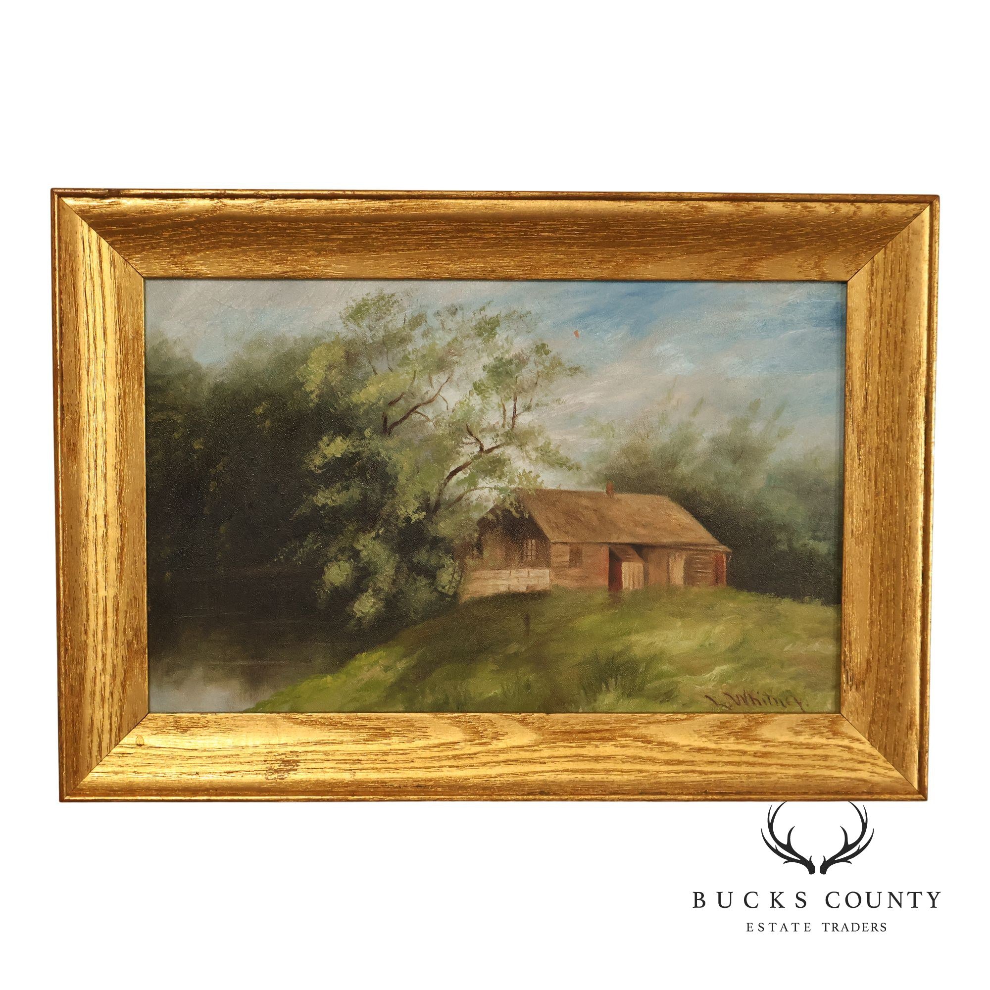 Artist Signed Vintage Oil Painting, Homestead