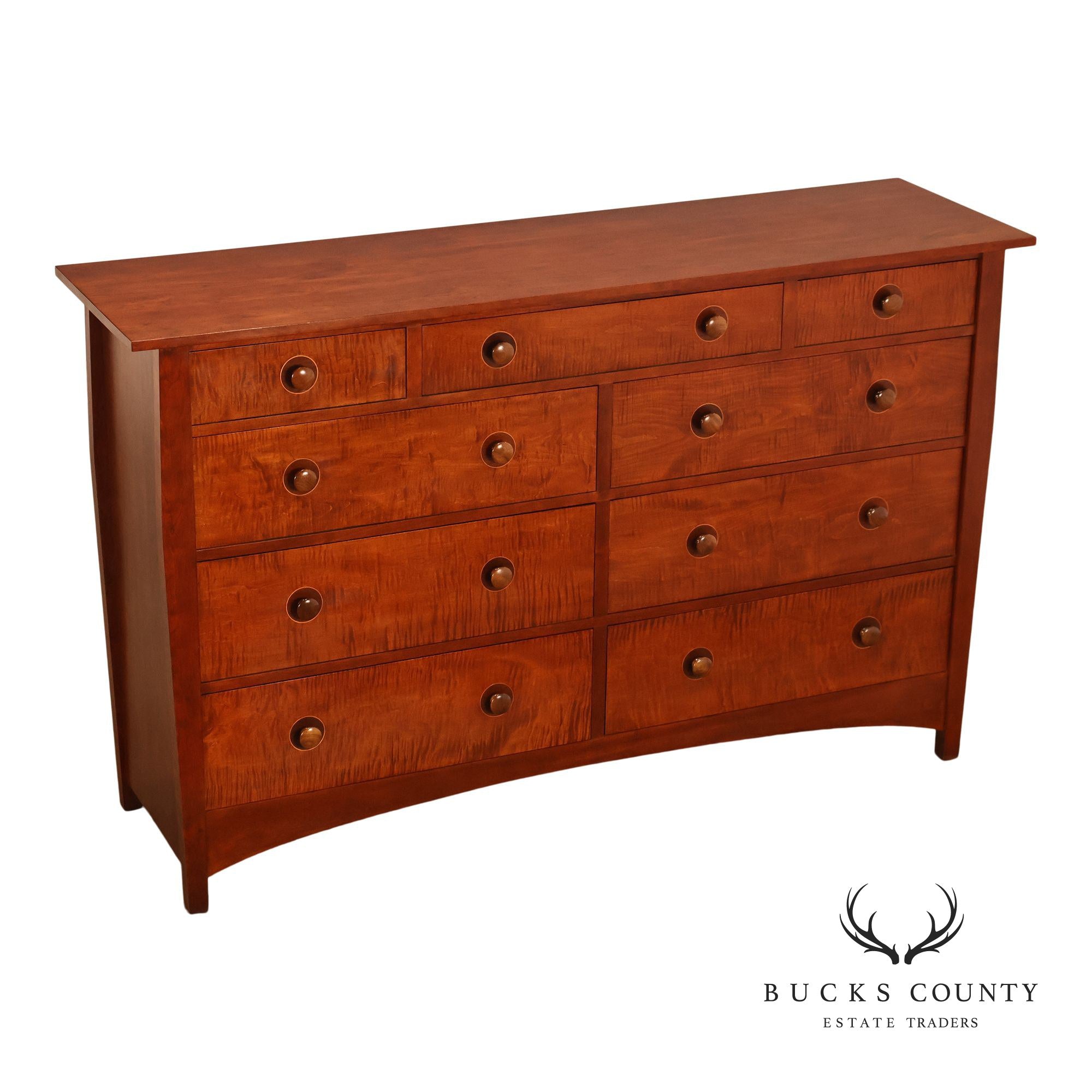 Stickley Mission Collection Harvey Ellis Cherry Nine Drawer Dresser